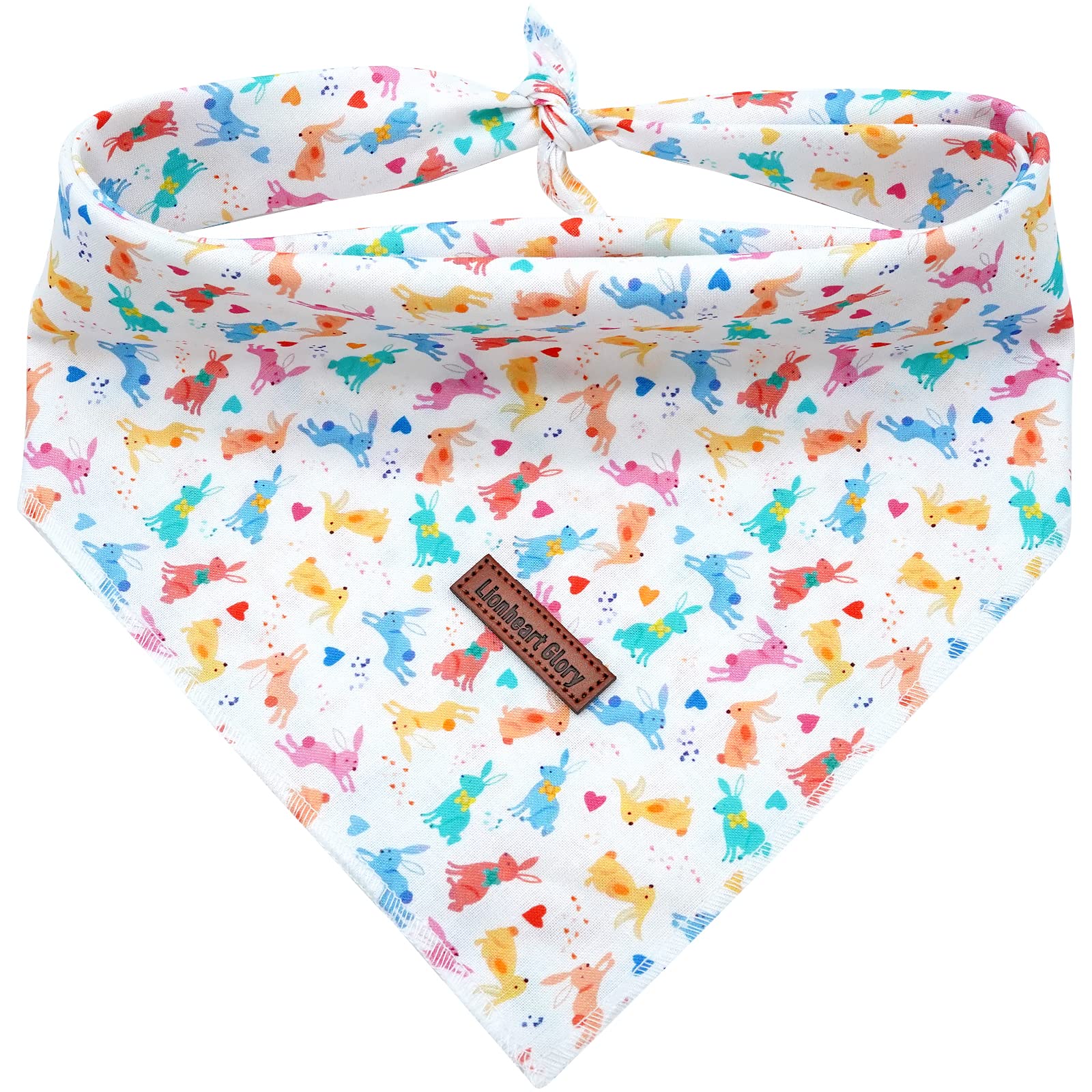Lionheart Easter Dog Bandana - Washable Soft Scarf, Square Adjustable Bandanas For Small Dogs And Cats