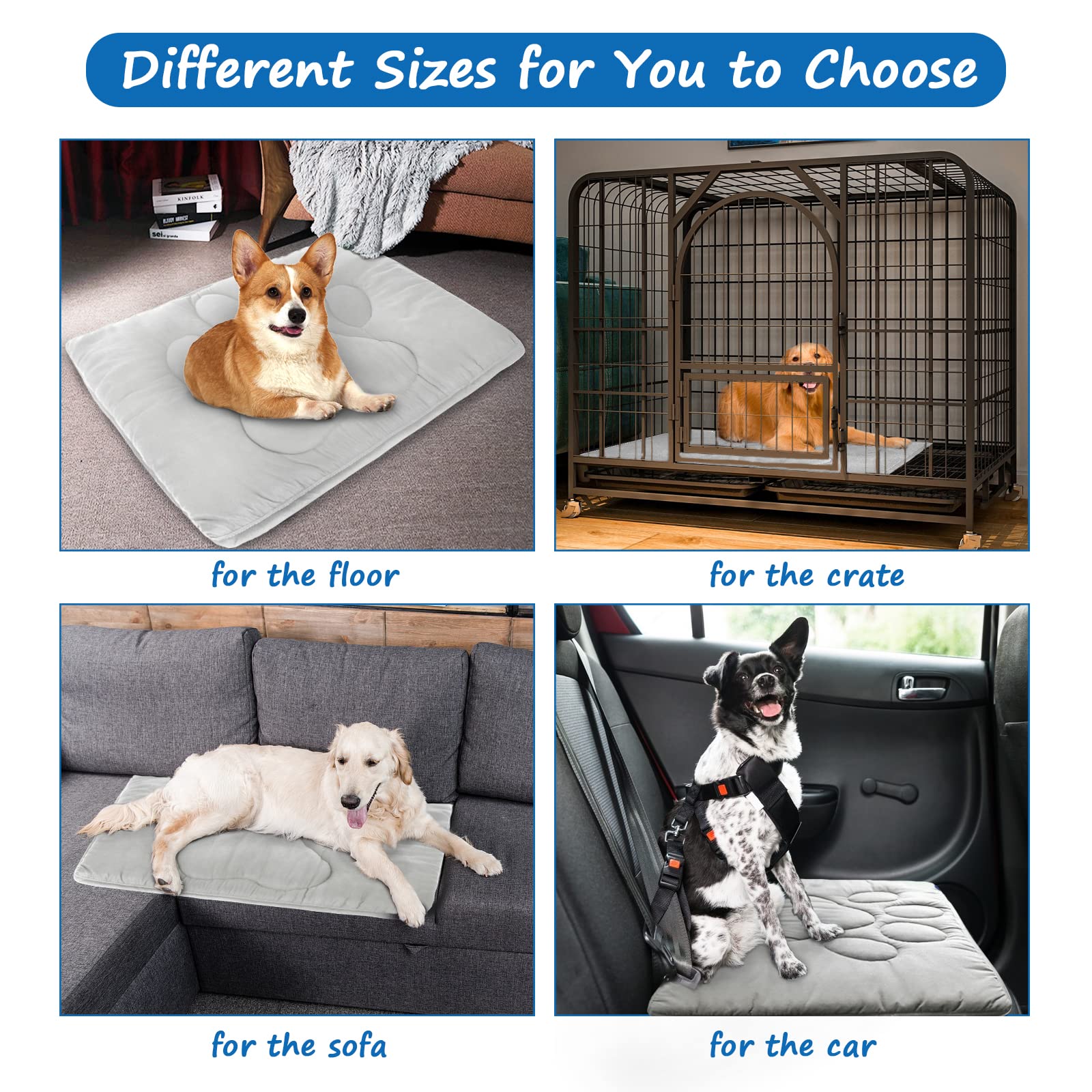 Coldwind Dog Mat For Crate 42 Inch, Soft Crate Mat With Anti-Slip Bottom, Machine Washable Pet Mattress For Pet Sleeping