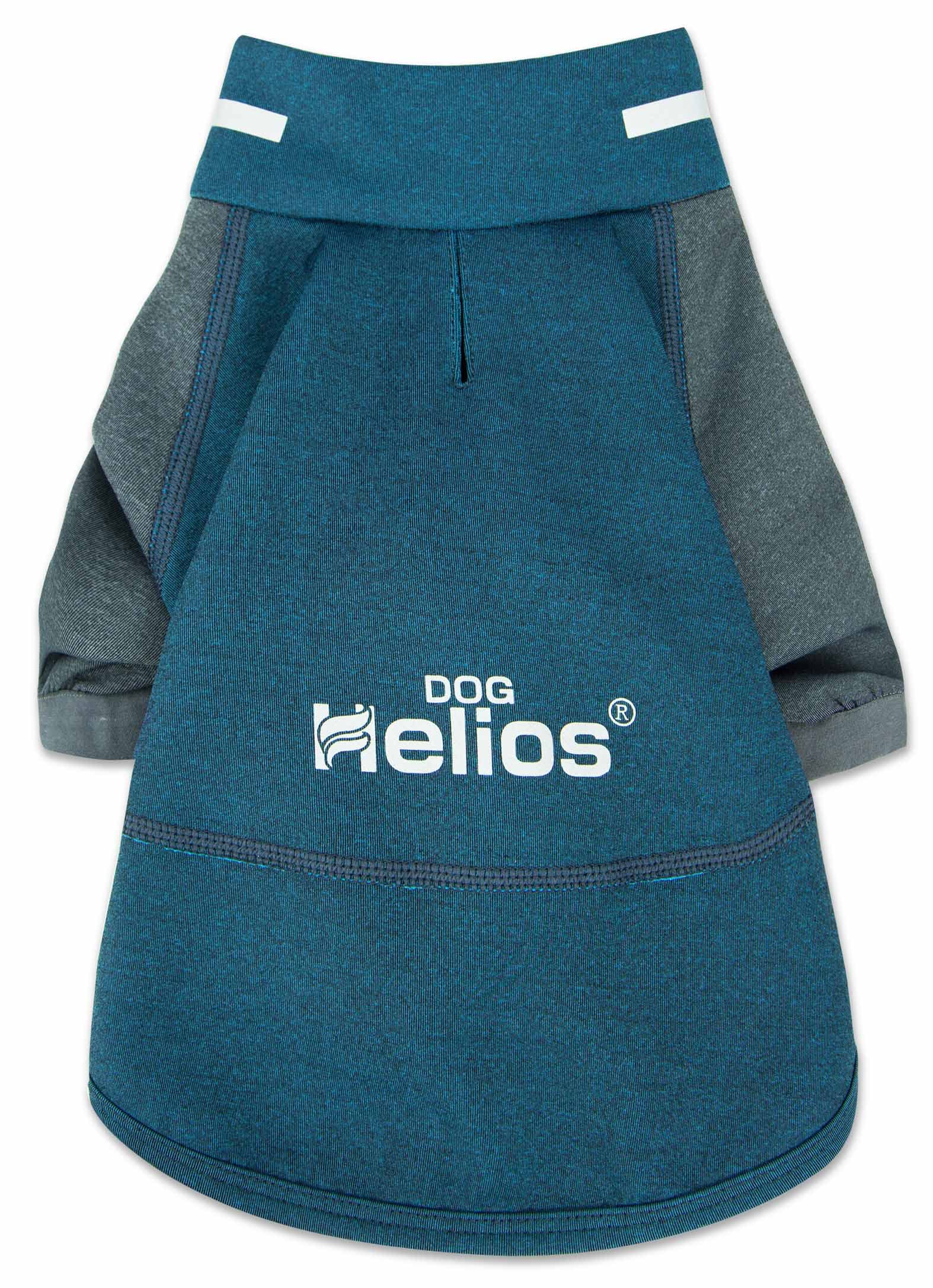 Dog Helios ® 'Eboneflow' Performance Pet T-Shirt Dog Clothes - Stretchy-Neoprene Mediumweight Dog T-Shirt with Quick Dry, Reflective and 4-Way-Stretch Technology