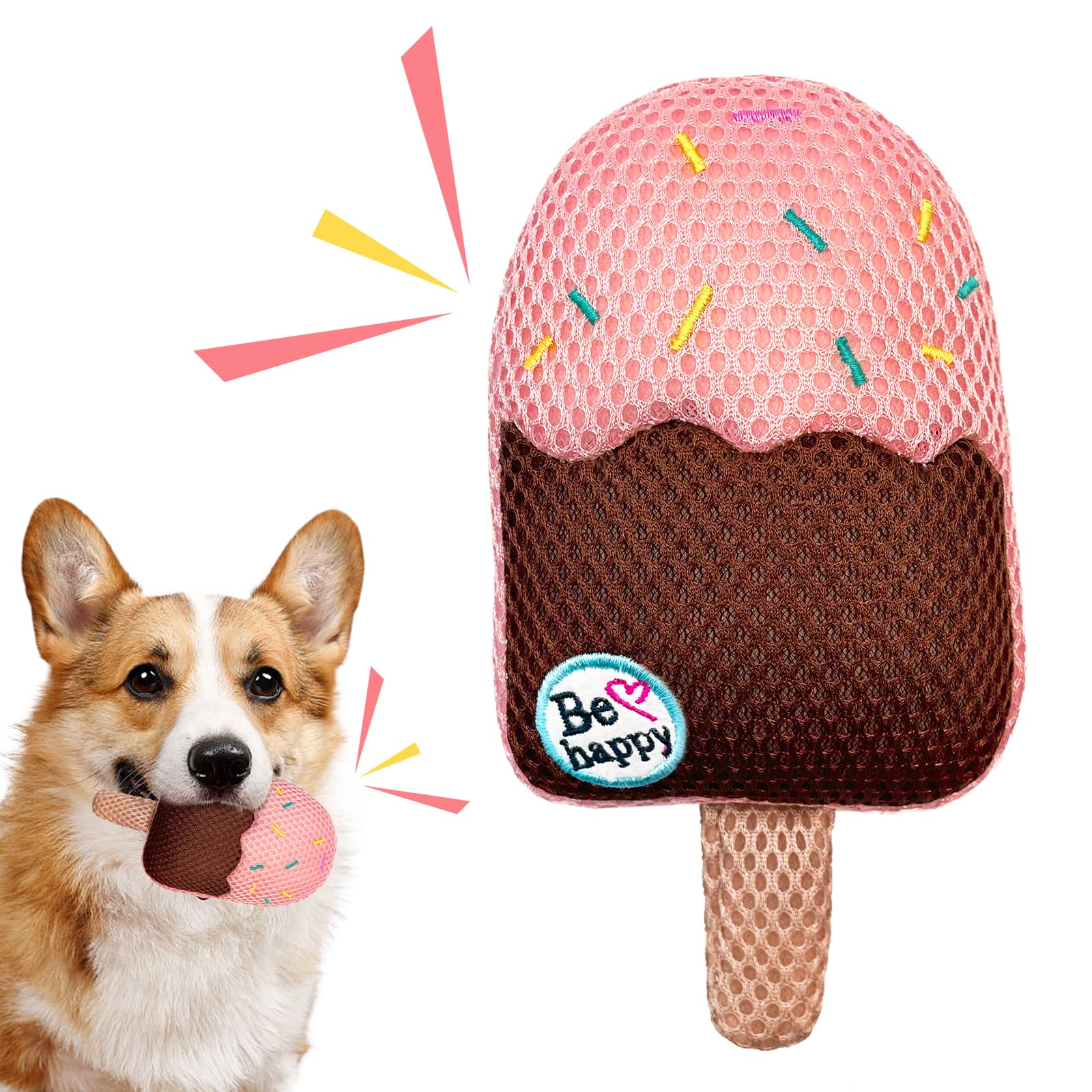 Lepawit Squeaky Dog Toys, Floating Dog Toys For Water Or Pool, Chocolate Ice Cream Dog Gifts For Small And Medium Dogs