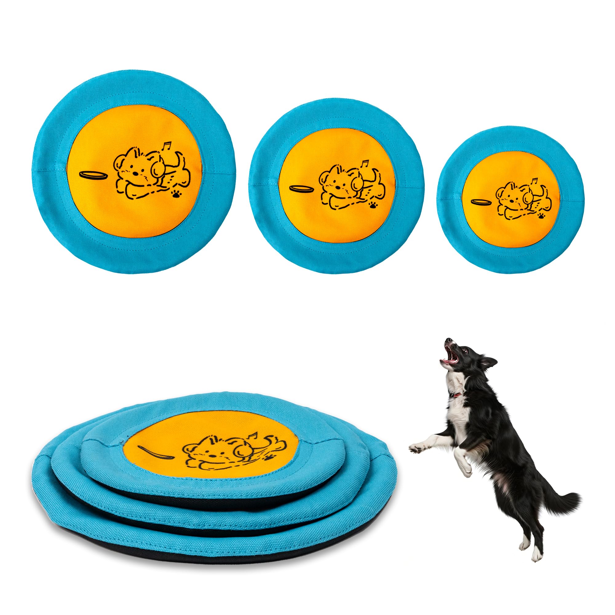Bifeaw 3 Packs Nylon Interactive Dog Flying Disc - Floating Dog Toys for Aggressive chewers - Water Toys for Dogs