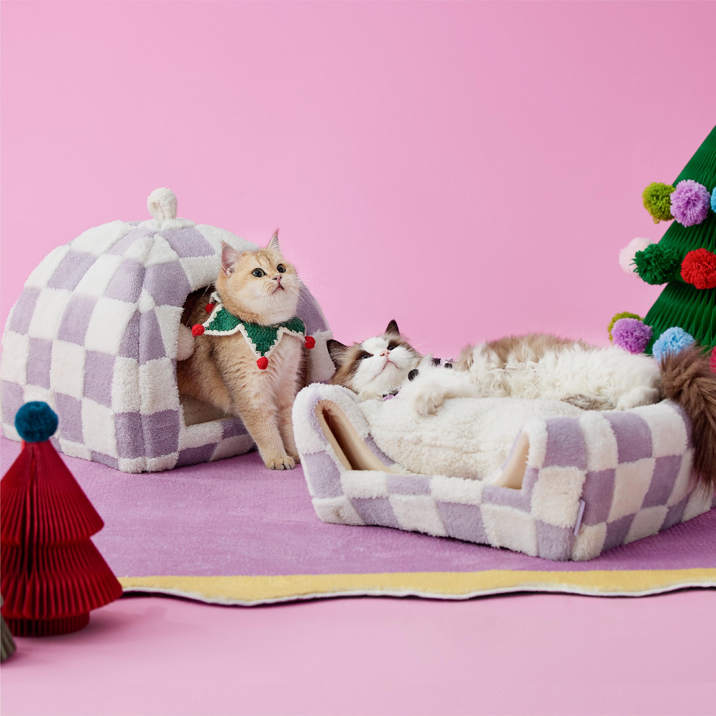 Lesure Cute Cat Beds For Indoor Cats - 2 In 1 Cat Cave Bed For Kittens And Small Pets With Removable Washable Cushioned Pillow,