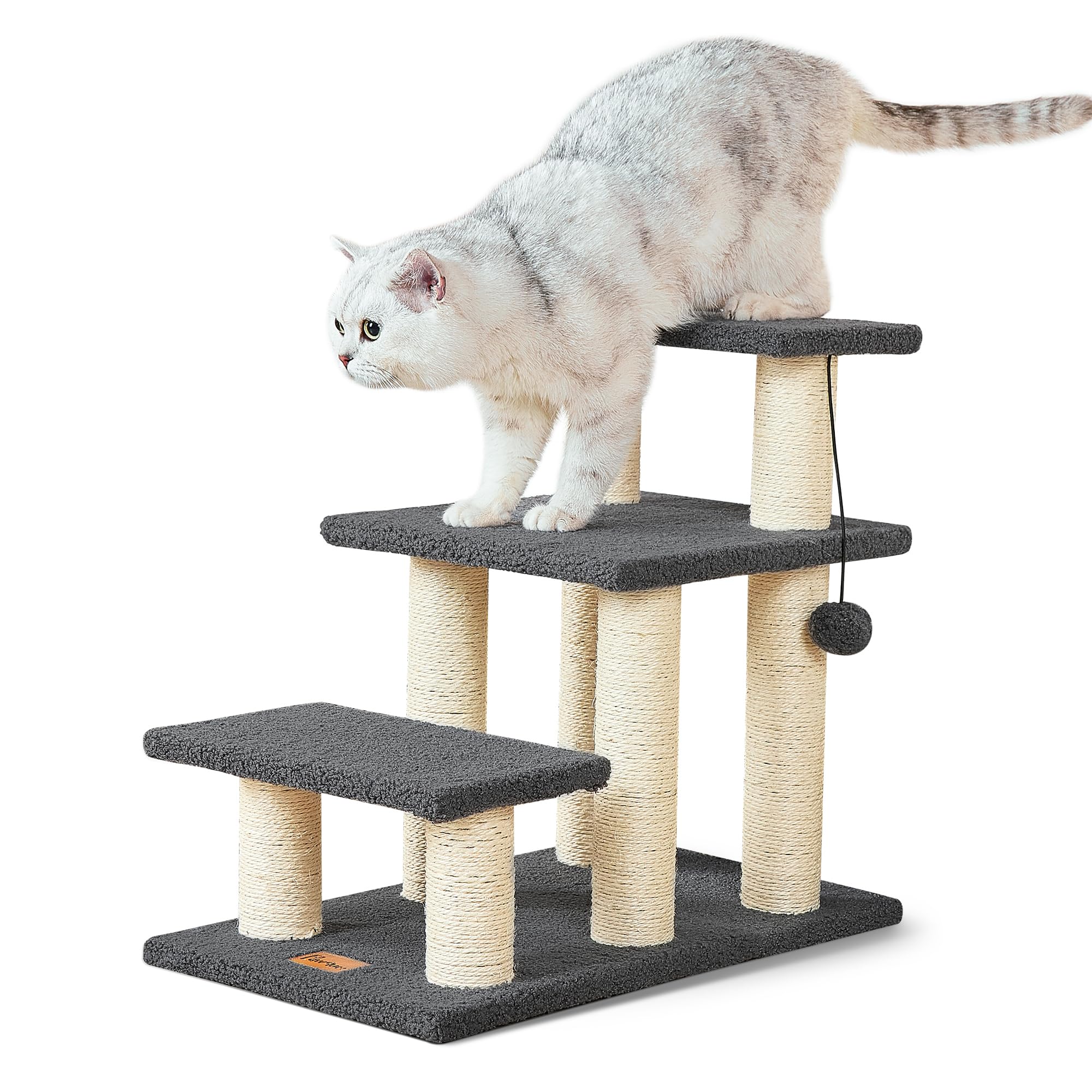 Pawque Dog Stairs & Cat Scratching Post Pet Steps for High Beds Couch, High-Strength Boards Holds up to 150 lbs for Indoor Small