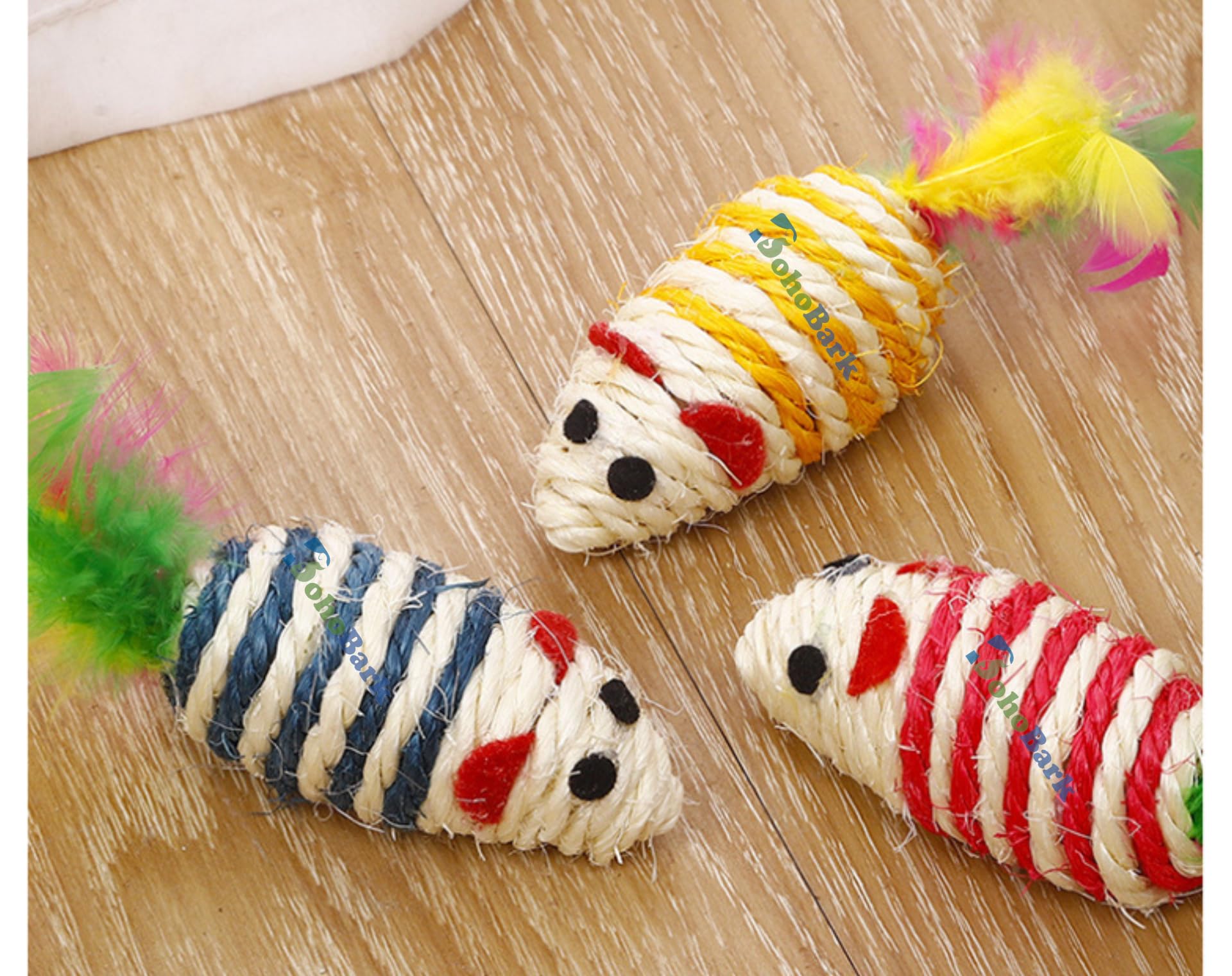 Bohobark Interactive Pet Toys Shaped Natural Catnip Cat Toy (Multicolour) Pack Of 2 Pcs