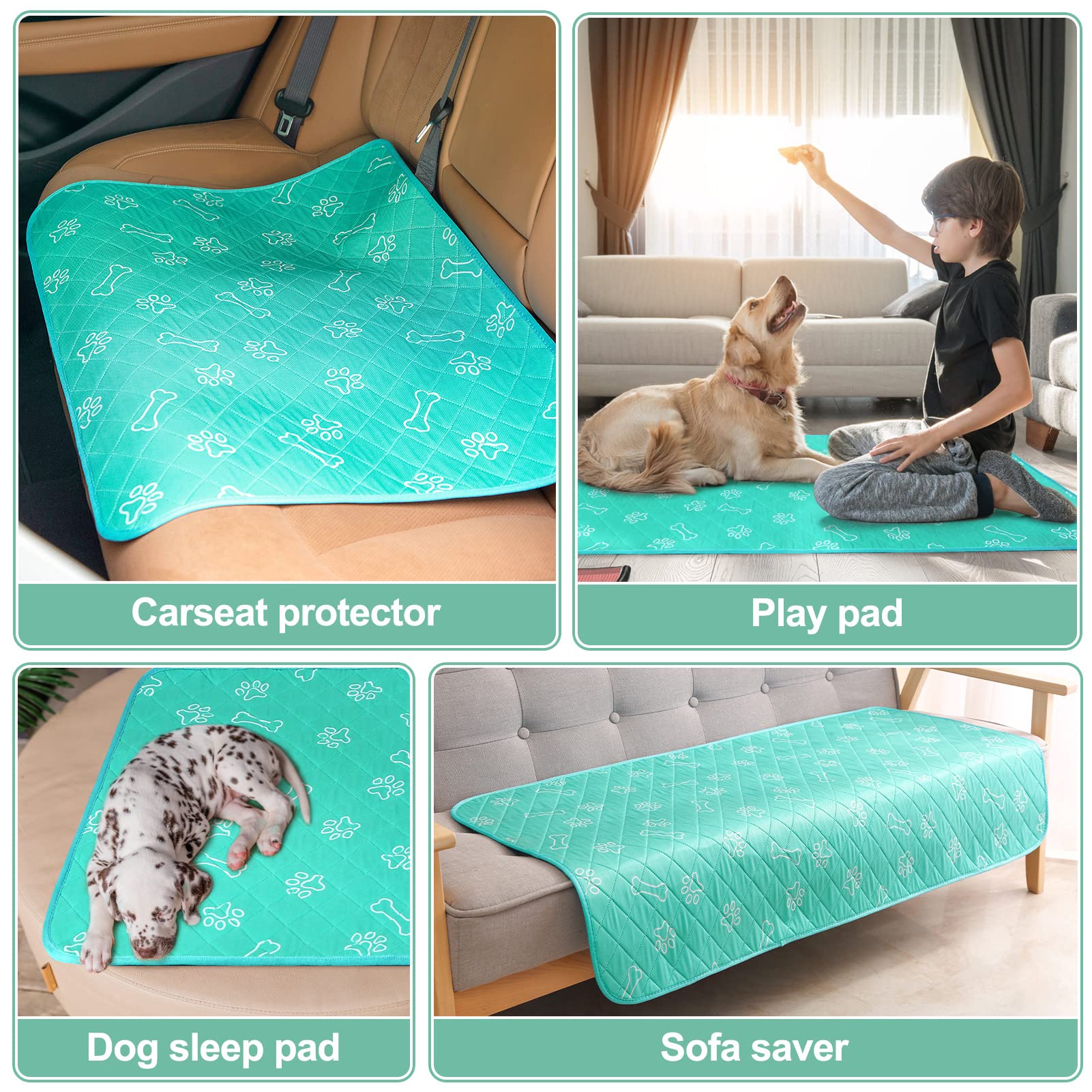 Beautyzoo Upgraded Dog Self Cooling Mat Ice Silk Chill Pads For Small Medium Large Dogs Summer Reusable Pet Training Pad Absorbent Non Slip Mat For Kennels, Crates & Beds,X Large 28In X 47In