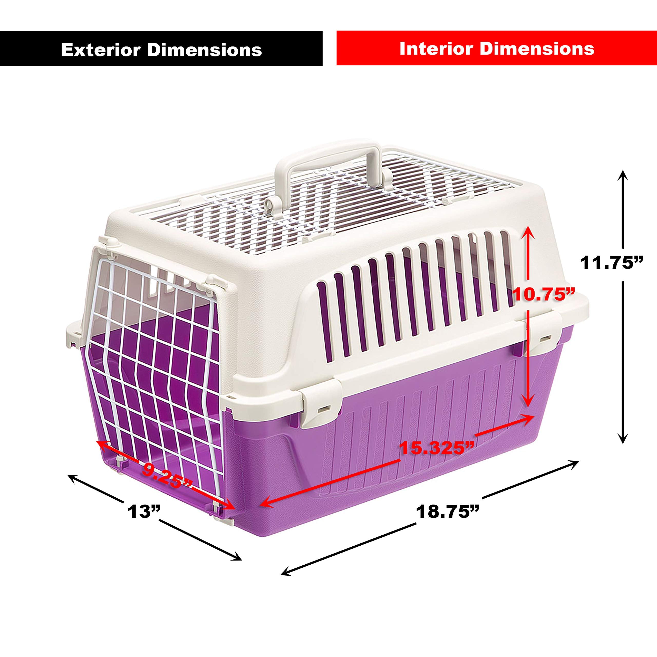 Ferplast Atlas Pet Carrier  Small Pet Carrier For Dogs & Cats W/Top & Front Door Access 19-Inch