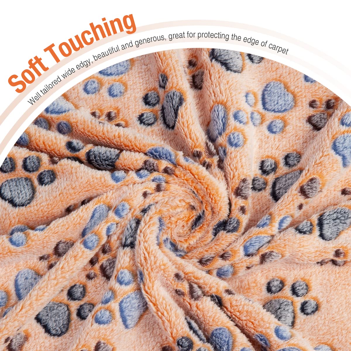 Pet Soft 1 Pack 3 Blankets Pet Blankets For Dogs - Fluffy Cats Dogs Blankets For Small Medium & Large Dogs, Cute Print Pet Throw Puppy Blankets Fleece (Paw, 3L)