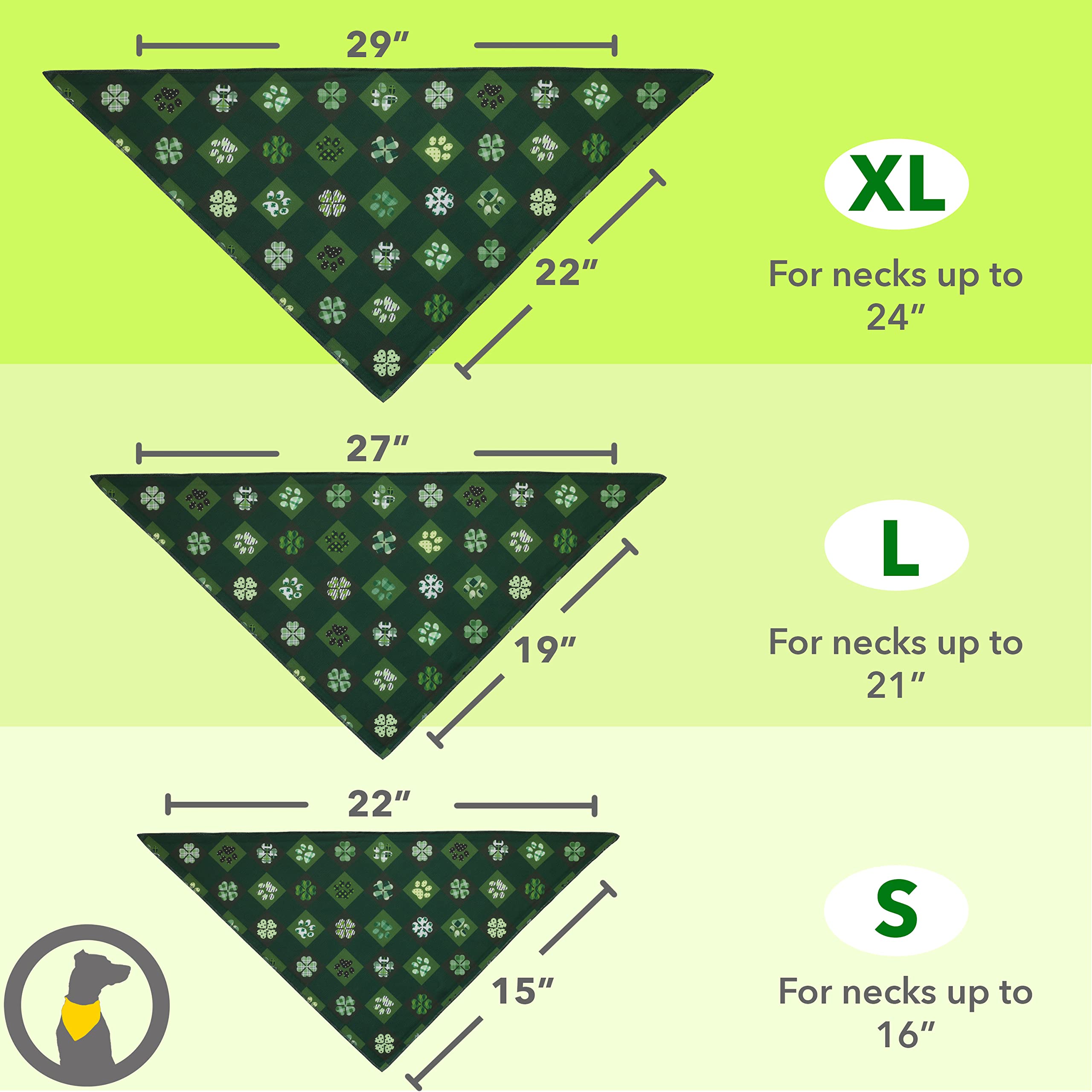 Odi Style St. Patrick'S Day Bandana For Dogs - 2 Pack Saint Patrick Day Dog Handkerchief With Shamrock Prints, Lucky Dog Bandanas For Small, Medium, Large Dogs, Puppy Accessories, Green Scarfs