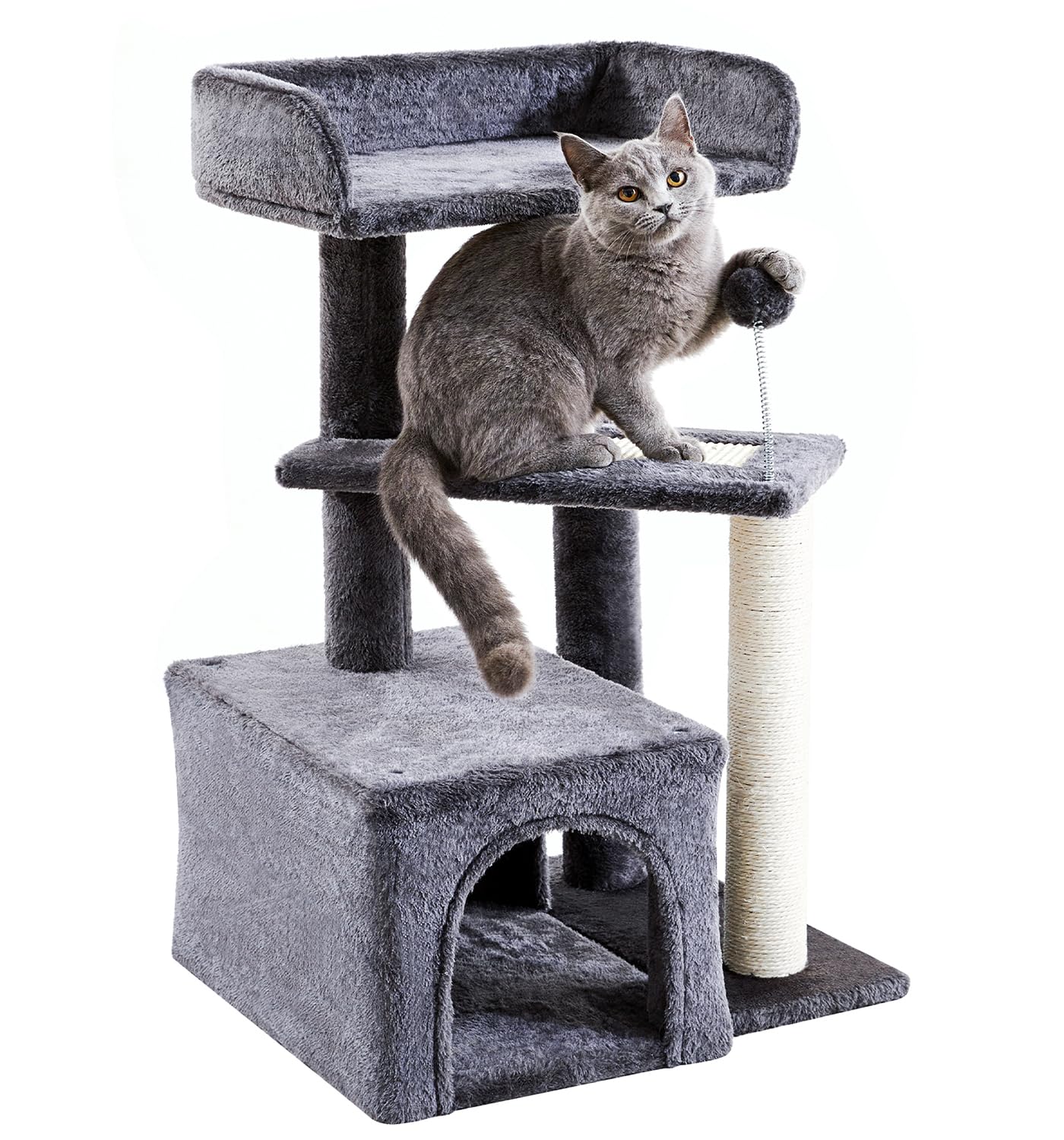Made4Pets Cat Tree, Multi-Level Small Cat Tower For Indoor Cats, 29' Tall Cute Kitten Scratcher Condo With Sisal Scratching Pos