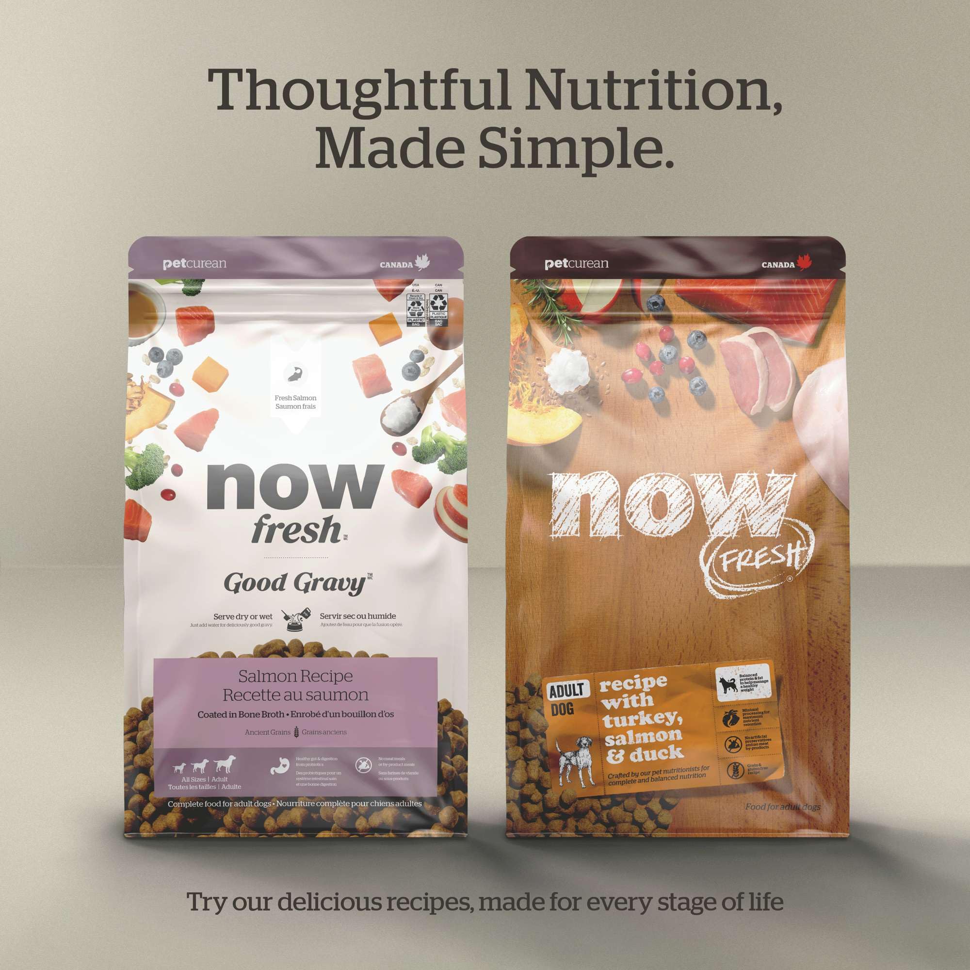 Now Fresh Grain-Free Dry Dog Food, Lamb & Pork, 22 lb Bag, Healthy Kibble for Adults, Chicken-Free, with Pumpkin & Probiotics