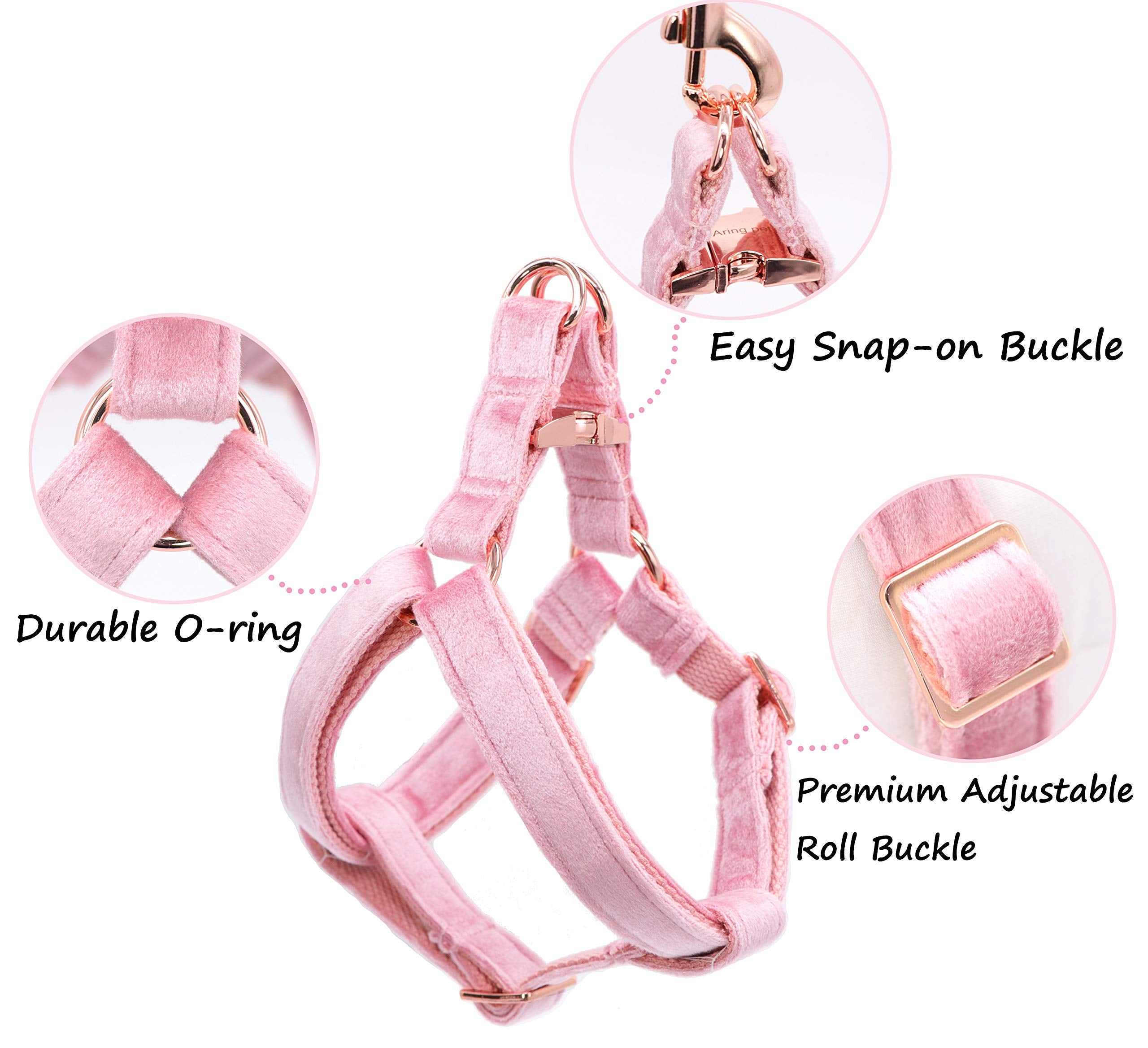 ARING PET Dog Halter Harness - Velvet, No Pull, Adjustable Heavy Duty for Small to Large Dogs