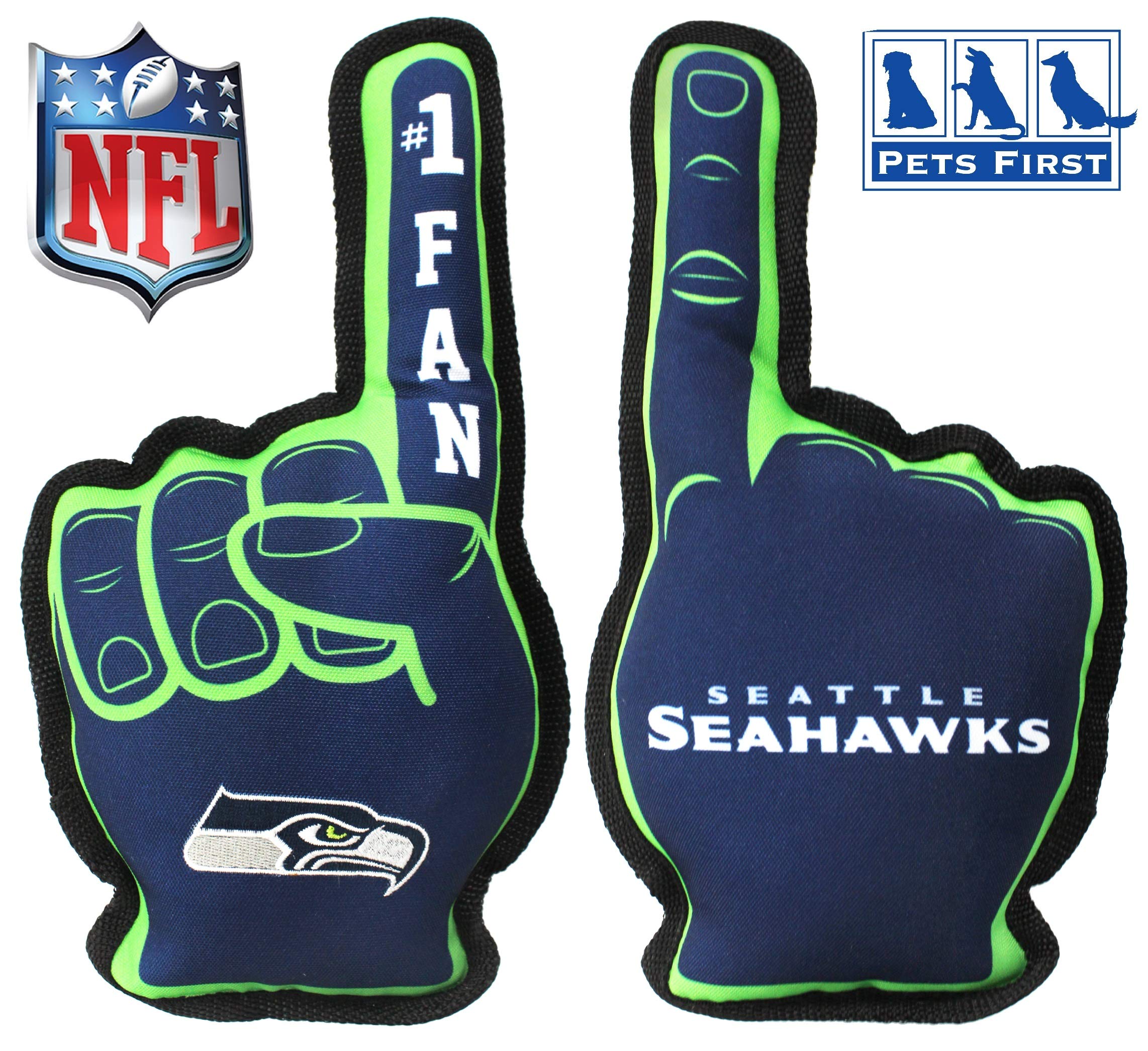Nfl Seattle Seahawks #1 Fan Toy For Dogs & Cats. Best Tough Pet Toy With Inner Squeaker
