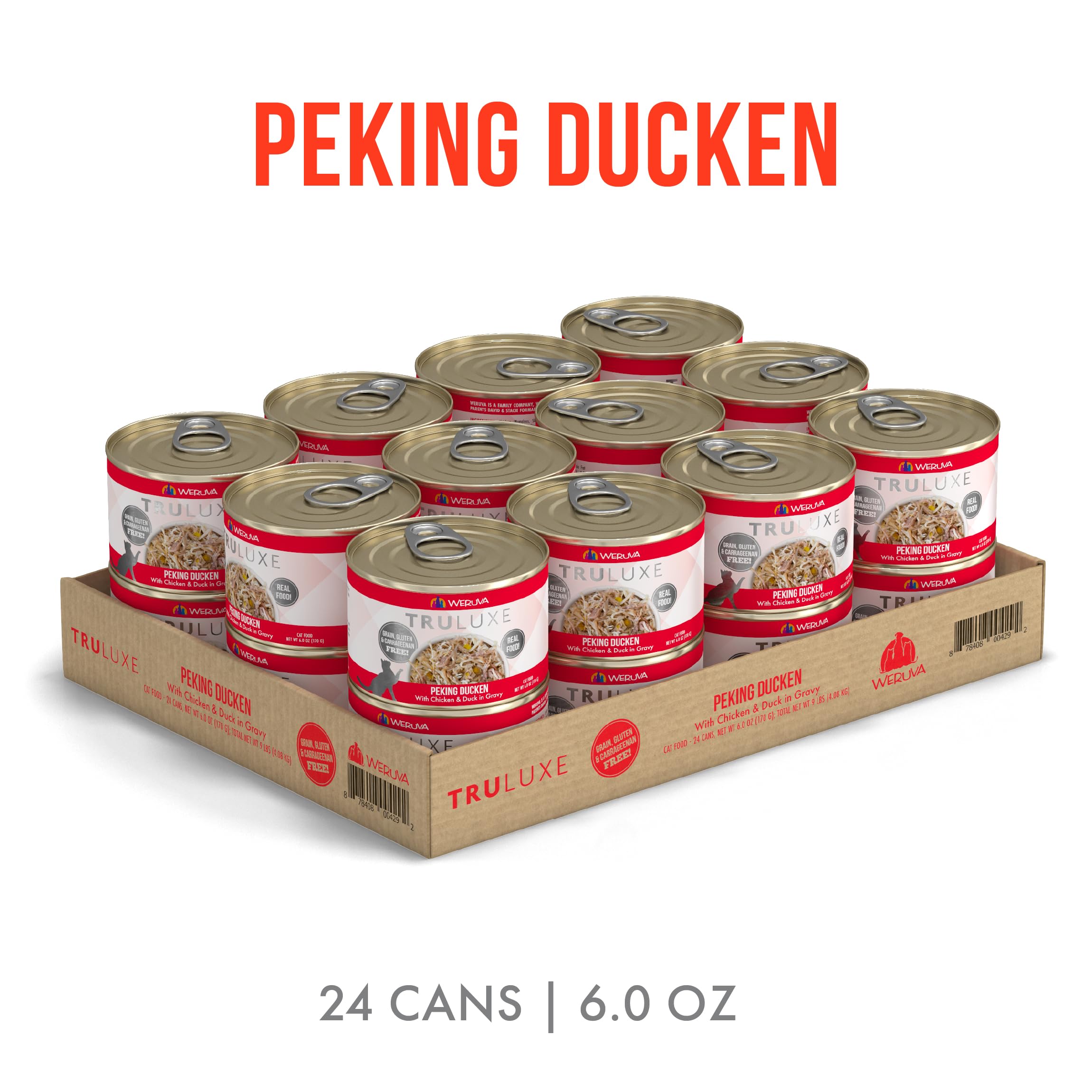 Weruva TruLuxe Cat Food, Peking Ducken with Chicken Breast & Duck Breast in Gravy, 6oz Can (Pack of 24)