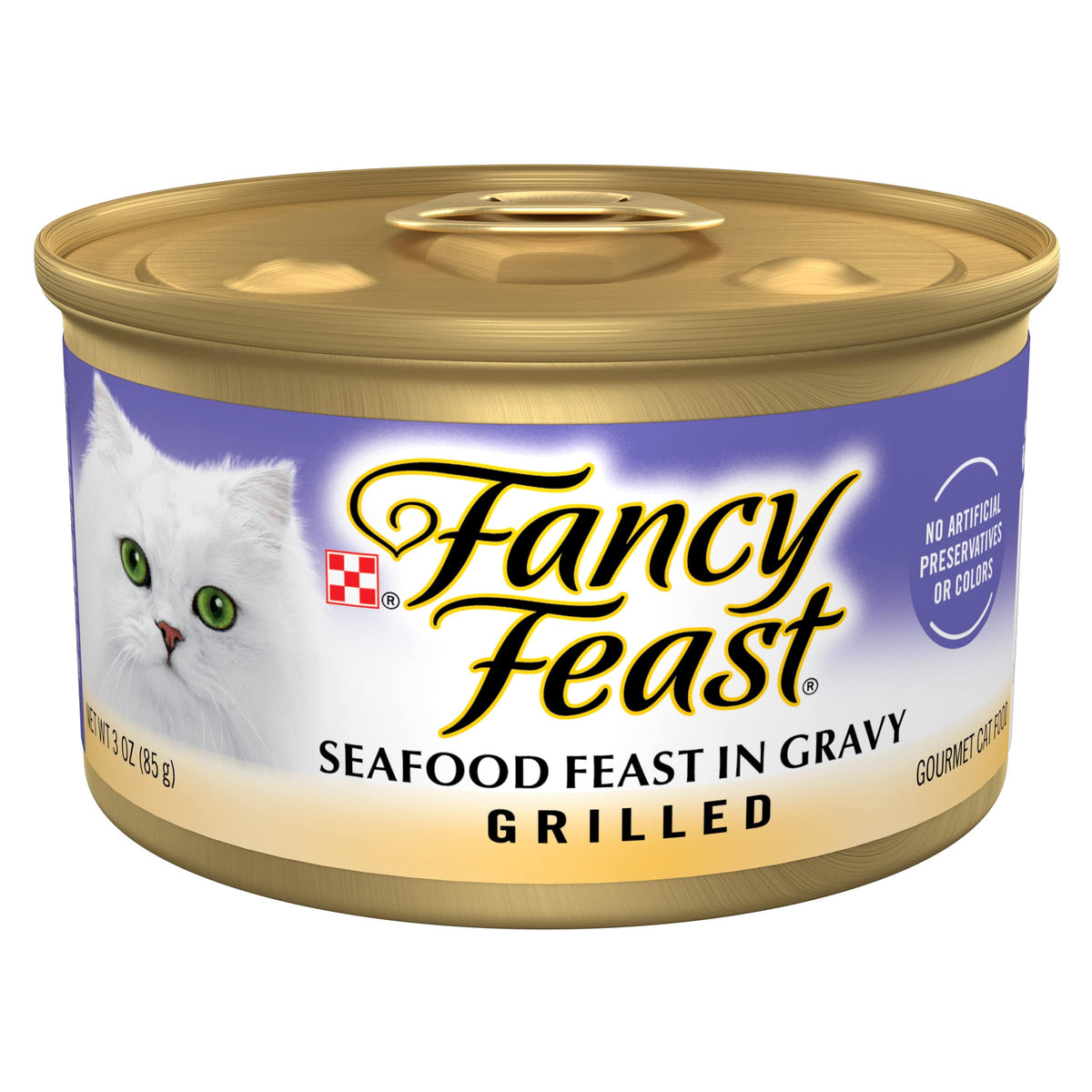 Purina Fancy Feast Grilled Wet Cat Food Seafood Feast In Wet Cat Food Gravy - 3 Oz. Can