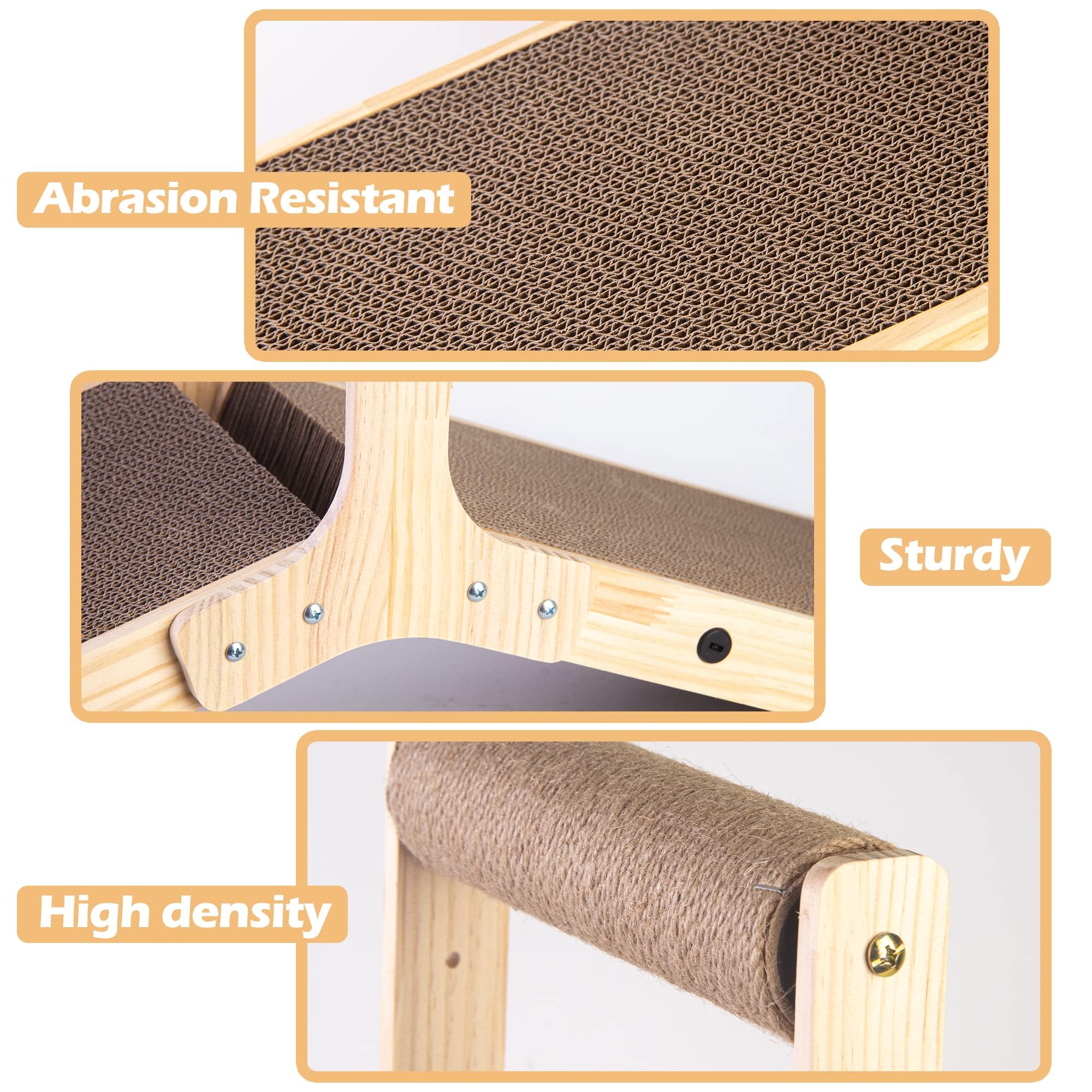 Cat Scratching Post| Vertical&Multiple Angle Cat Scratching Pad | Cat Scratchers For Indoor Cats| Wedge Shaped Corrugated Cardbo