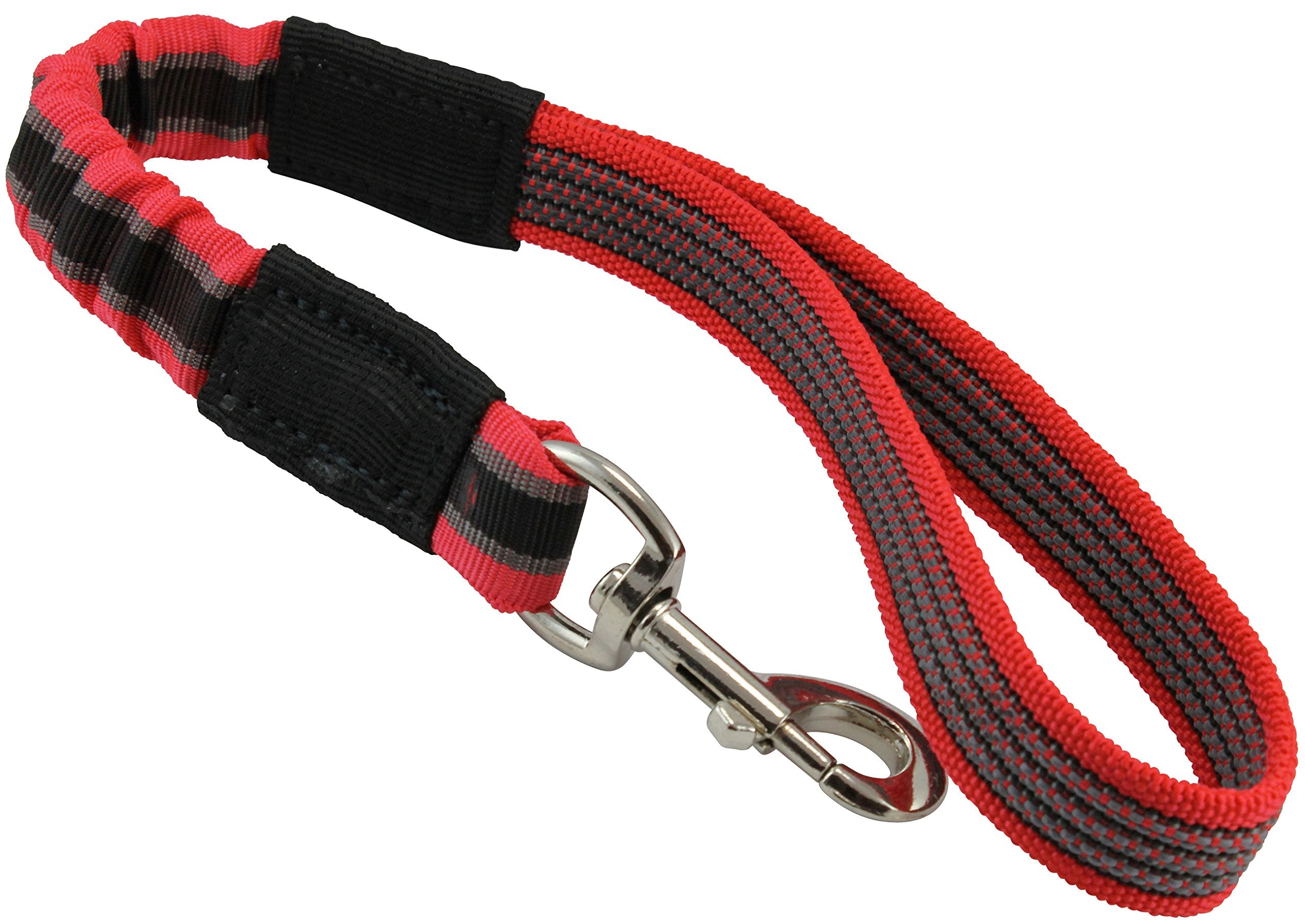 Bungee Shock Absorbing Dog Short Leash Large 20' Long 1' Wide Traffic Lead Red