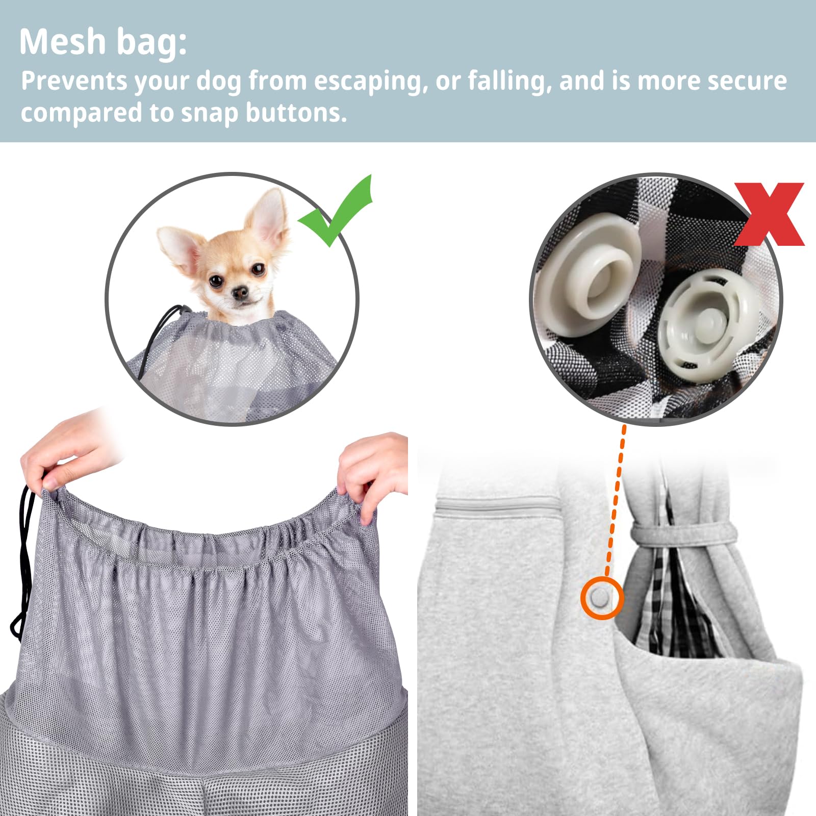 Cuby Dog And Cat Sling Carrier - Hands Free Breathable Mesh Small Dog Sling Carrier-Soft Pouch And Tote Design-Suitable For Pupp