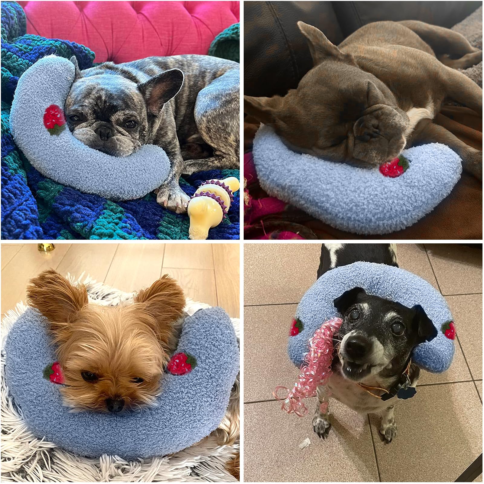 Baborui Dog Calming Pillow For Small Dogs, U Shaped Dog Neck Pillow For Joint Relief Sleeping Improve, Machine Washable Pet Pill