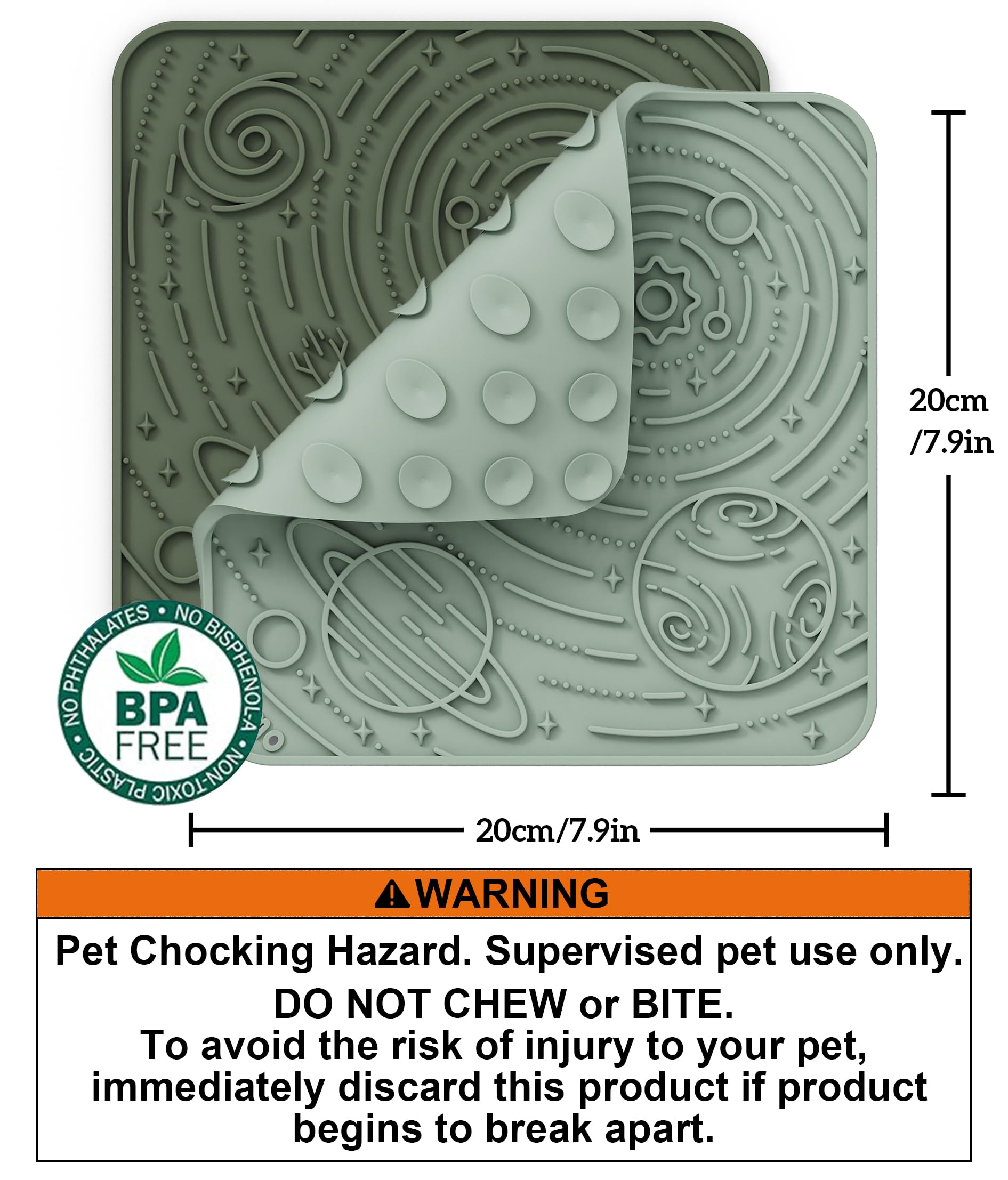 Ohmo Lick Mat For Dogs And Cats(Large, Camo&Light Green, 2Pcs) Enrichment Accessories Toy Space Star Easy Clean Pet Slow Feeder/