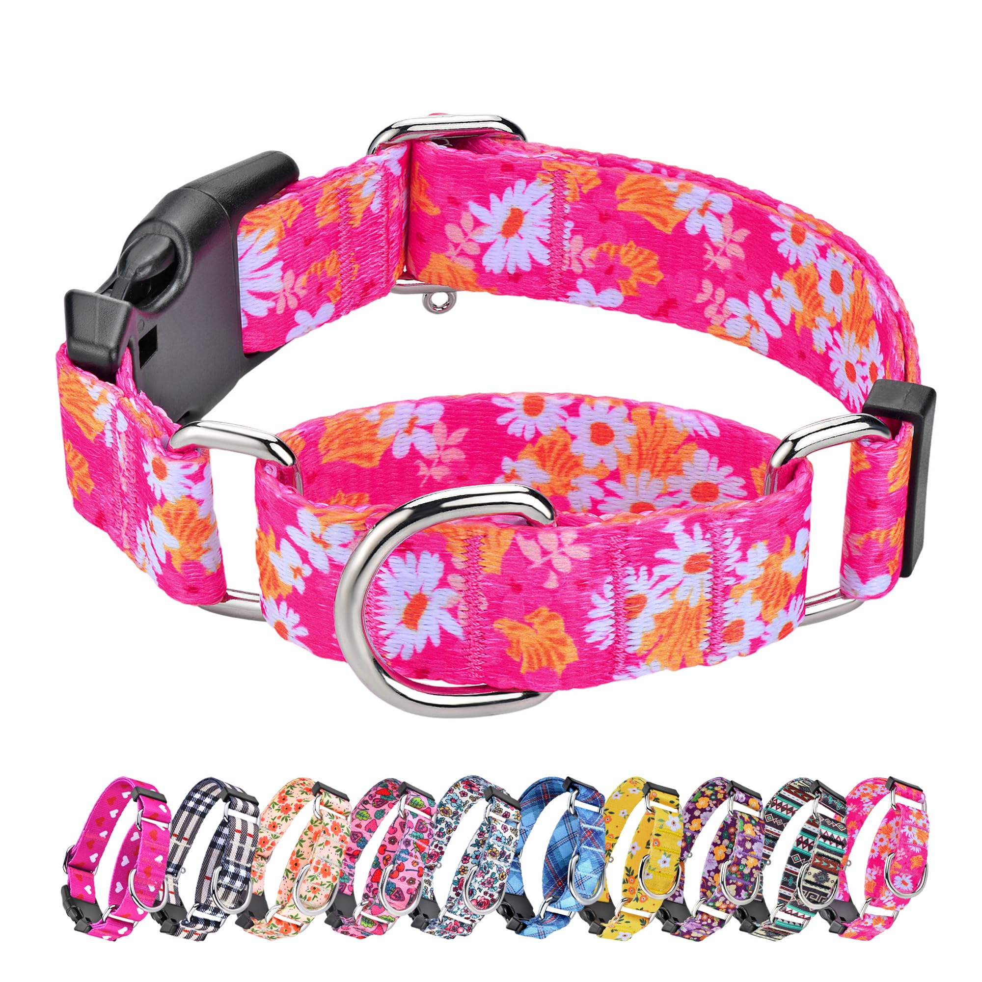 Hikiko Martingale Collar For Dogs Cute Floral Dog Collar For Small Medium Large Dogs Spring Summer Daisy Dog Collars For Girl Fe