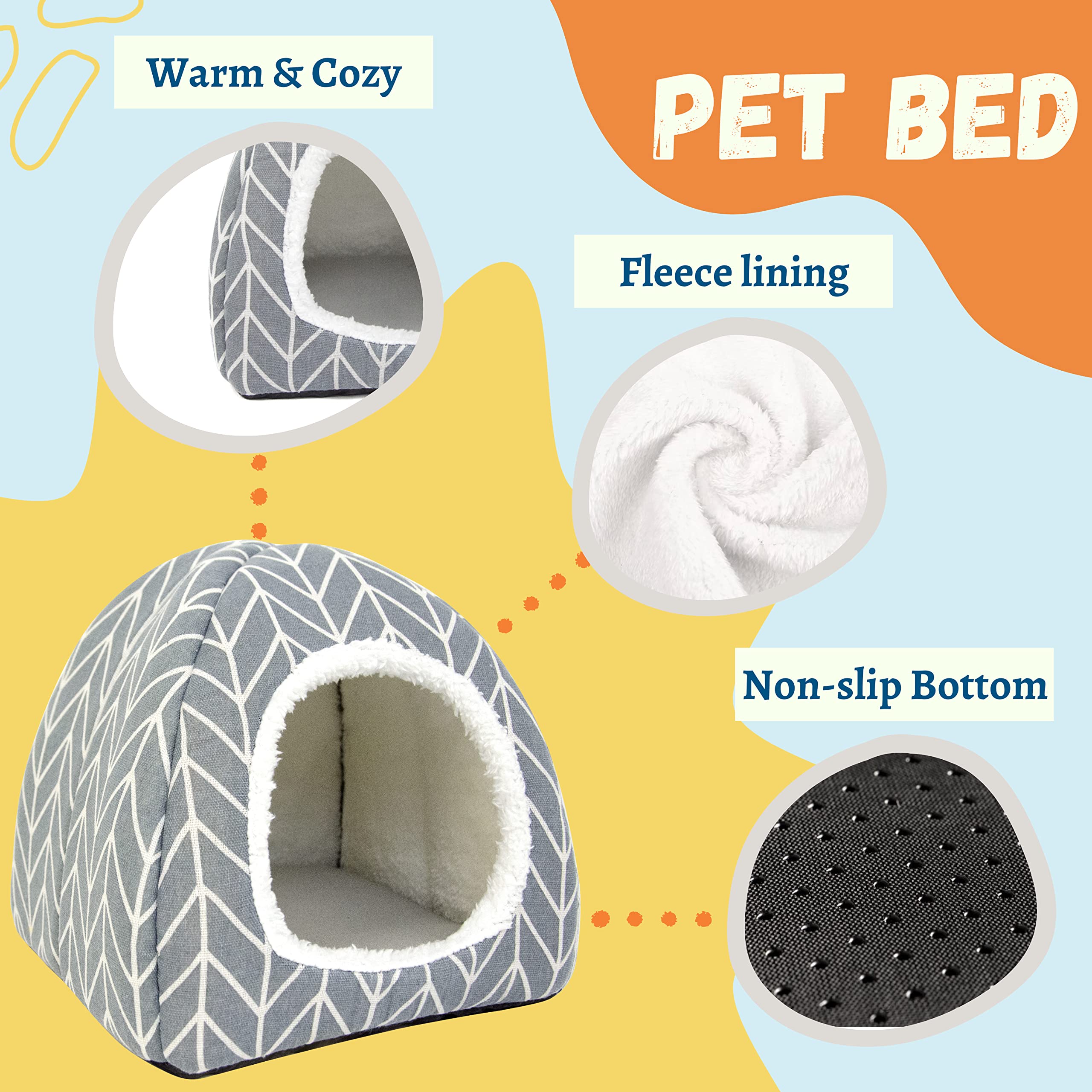 Tierecare 2 Pack Guinea Pig Hideout Bed Rabbit House Cave Accessories Cozy Hide-Out For Bunny Hedgehog Ferret Chinchilla&Other S
