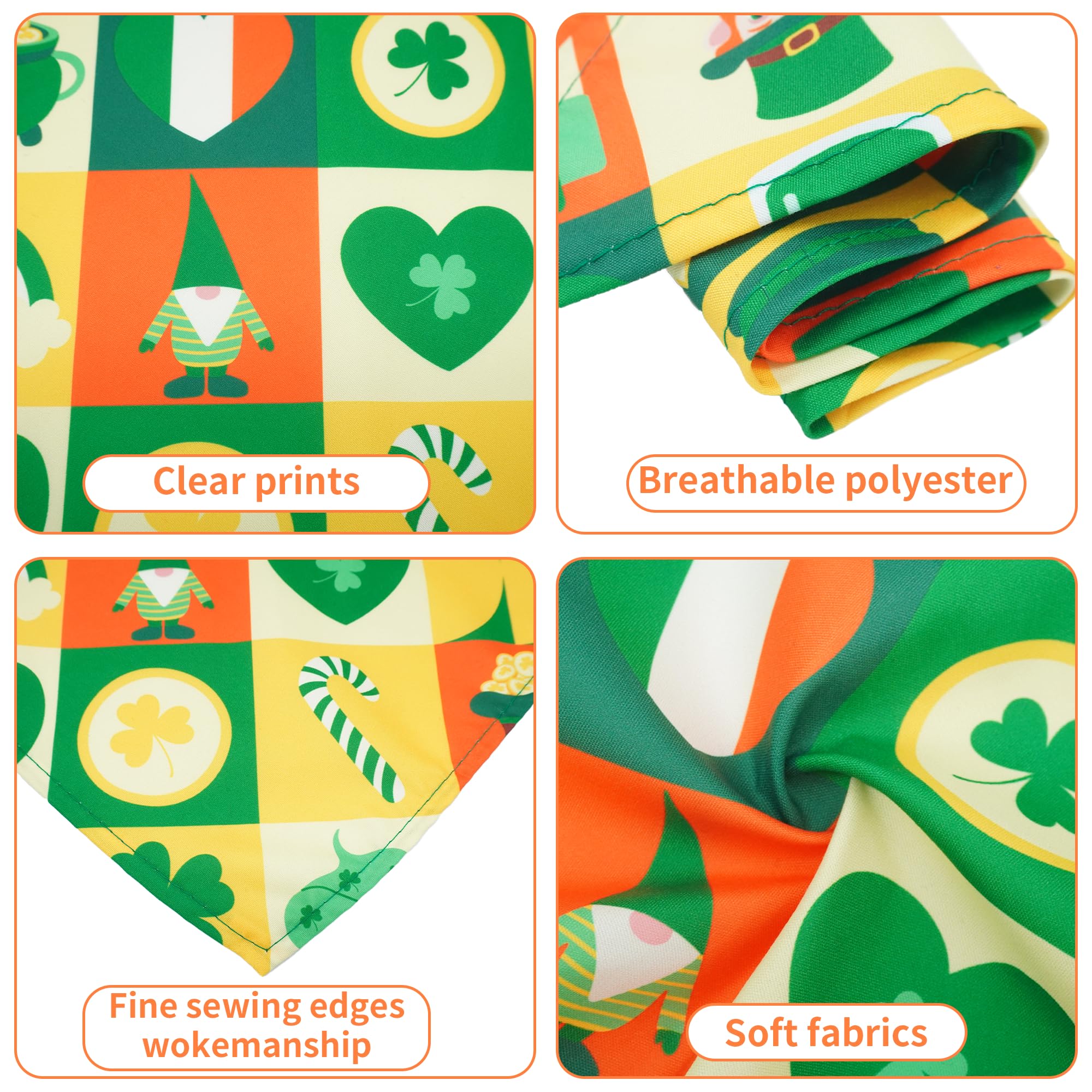Pai Sence St Patricks Day Dog Bandanas For Small Dog Breed 7 Pcs Doggy Bandanas 18 Inch Adjustable Scarves Puppy Grooming S