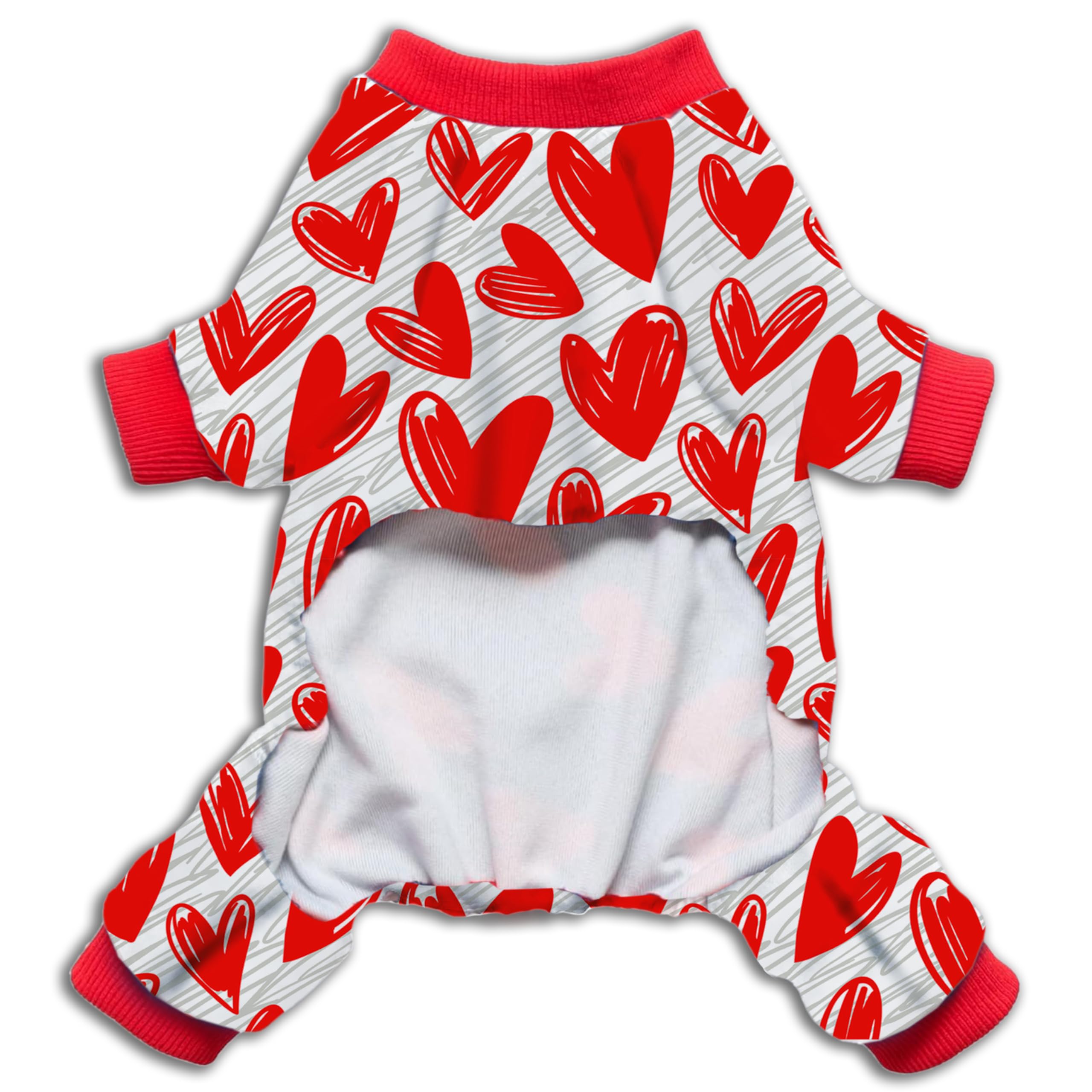 Valentine Holiday Dog Cat Pajamas, Sweet Heart Jumpuits Cloth For Small Medium Boys And Girls Puppies Pets Doggie (Xx-Large)