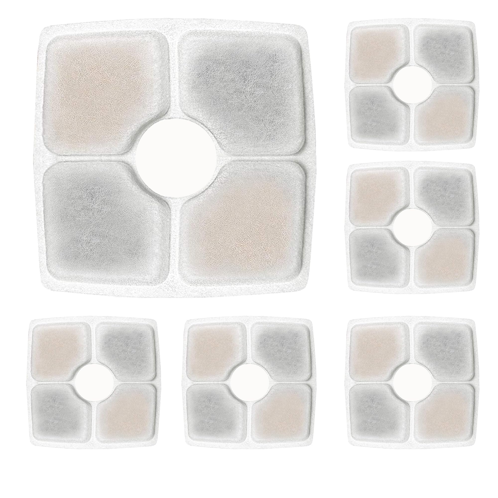 Goldtone Cat & Dog Pet Fountain Filters (12 Pack) - Charcoal & Resin - Fits Square Top Fountains By Barvest, Veken, Happypapa, I