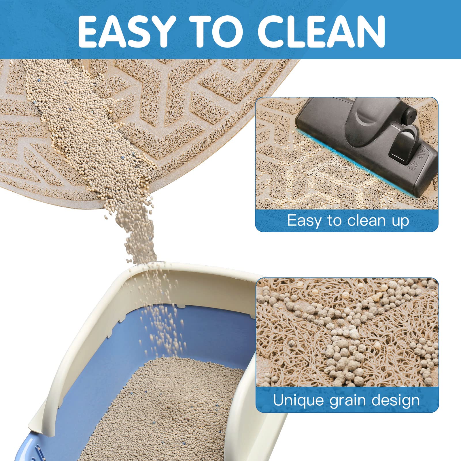 Upsky Cat Litter Mat, Soft Mat Large 35'' X 24'' Scatter Control, Waterproof Extra Large Litter Box Carpet