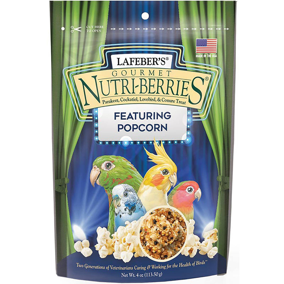 Lafeber'S Popcorn Nutri-Berries For Cockatiels 4 Oz Bag
