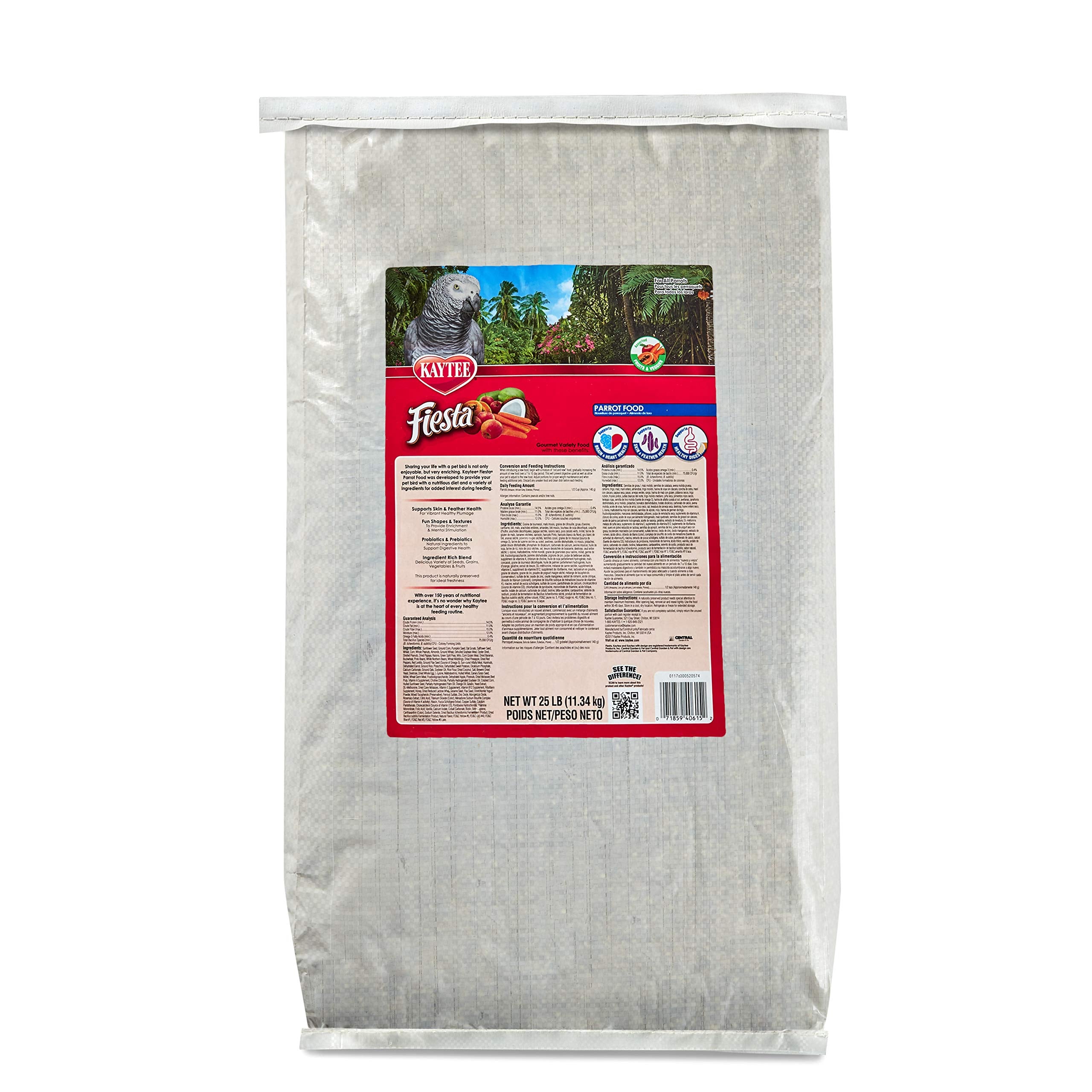 Kaytee Fiesta Parrot Food 25 pound bag