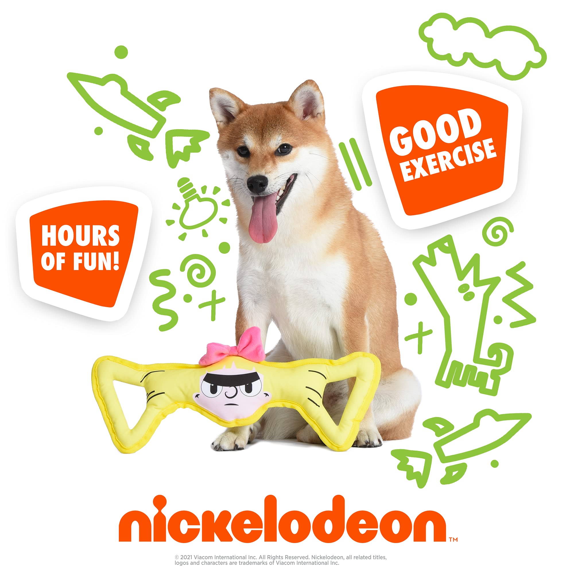 Nickelodeon For Pets Hey Arnold Helga Oxford Pull Plush Dog Toy | 15 Inch Dog Toy - Plush Dog Toy For All Dogs From Hey Arnold - Yellow Helga Pataki 90S Nickelodeon Toys