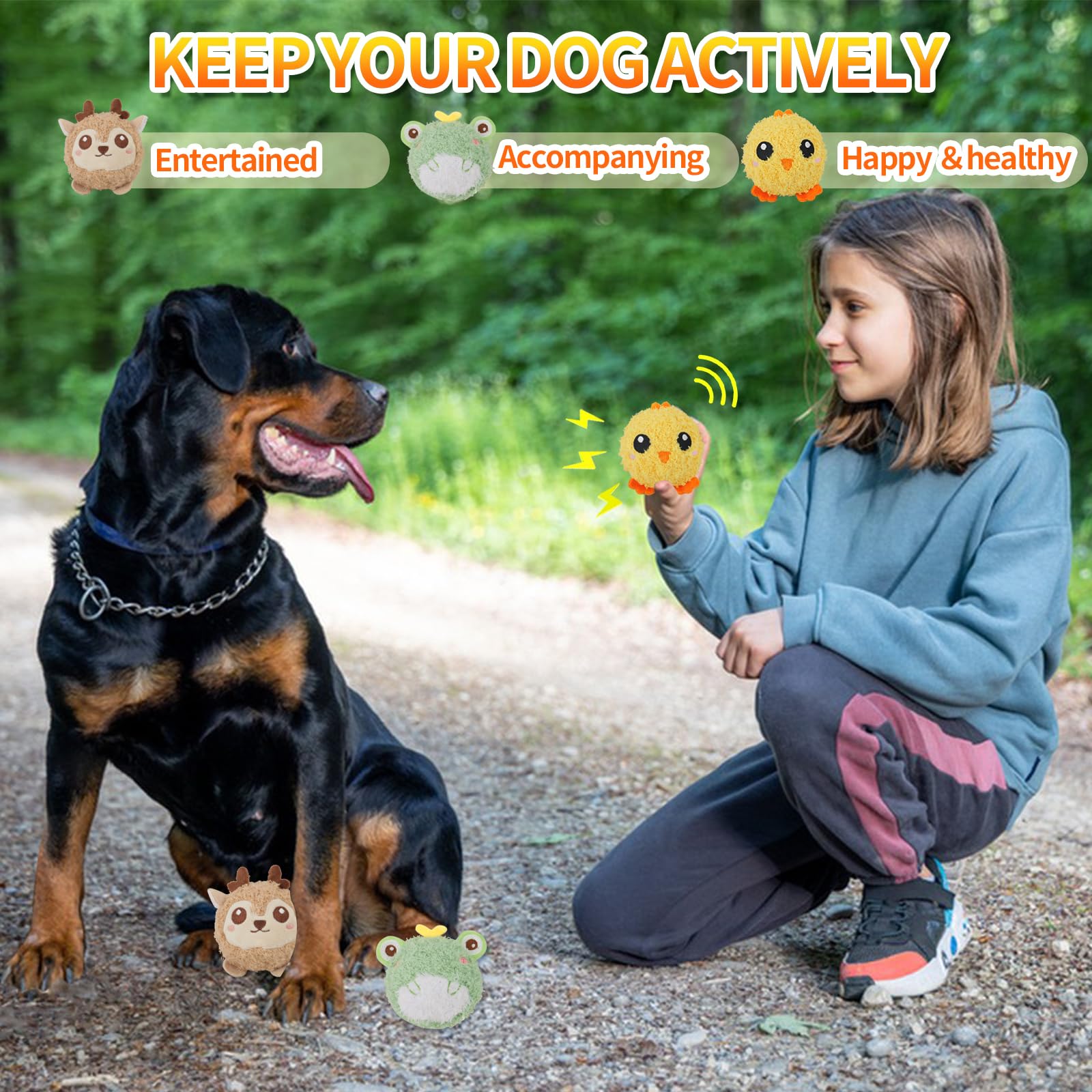 DKING 3Pack Squeaky Dog Balls,2 in1 Funny Puppy Ball Toys,Birthday Dog Toy for Small Medium Dogs (Farm Ball)