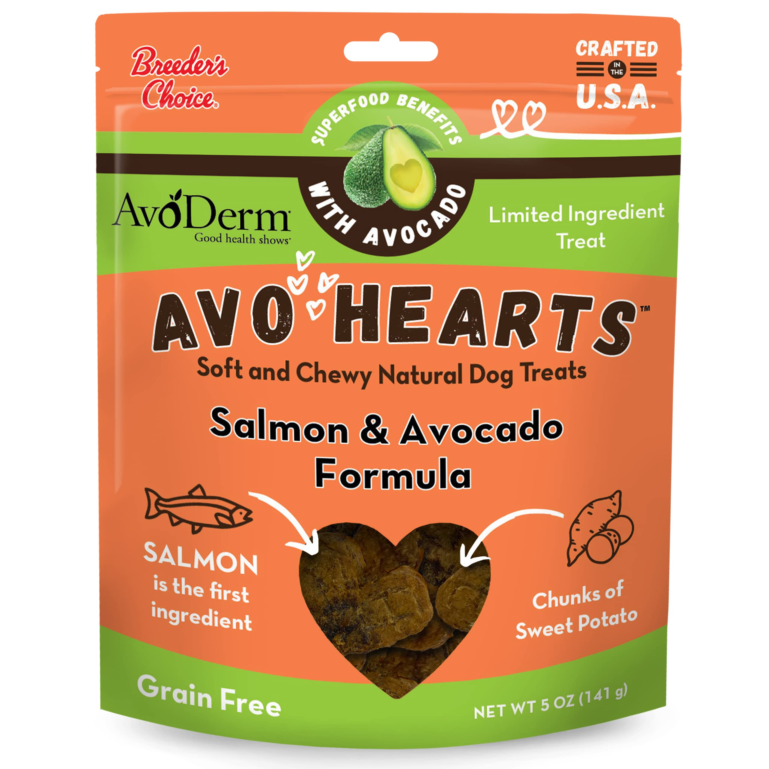 AvoDerm AvoHearts Salmon and Avocado Formula Dog Treats 5oz