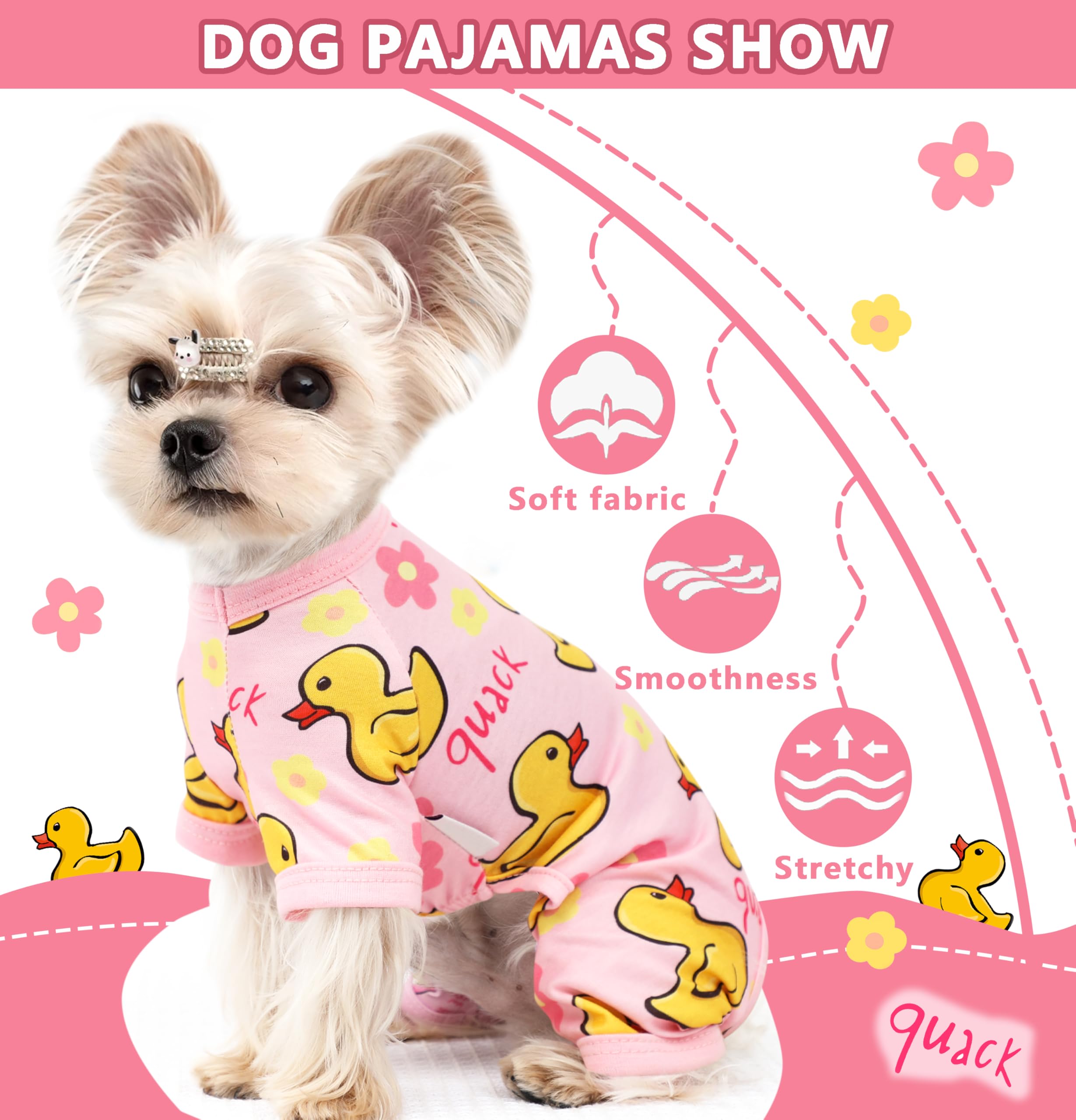 Dog Pajamas Summer Dog Clothes For Small Medium Dogs Boy Girl Doggy Pjs Cute Doggie Onesie Breathable Puppy Clothes Soft Stretch