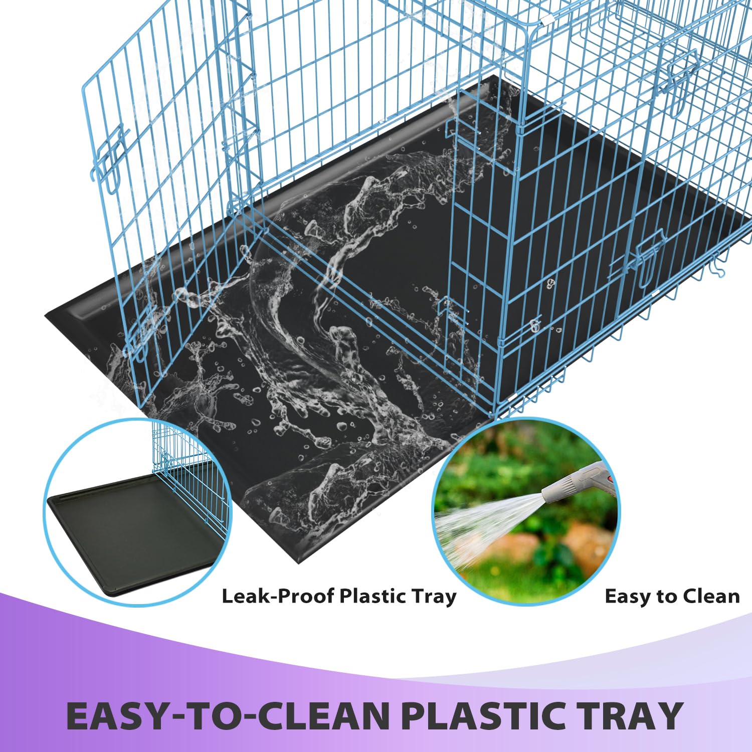 BestPet 30 Inch Dog Crates for Small Dogs Folding Mental Wire Crates Dog Kennels Outdoor and Indoor Pet Dog Cage Crate with Doub