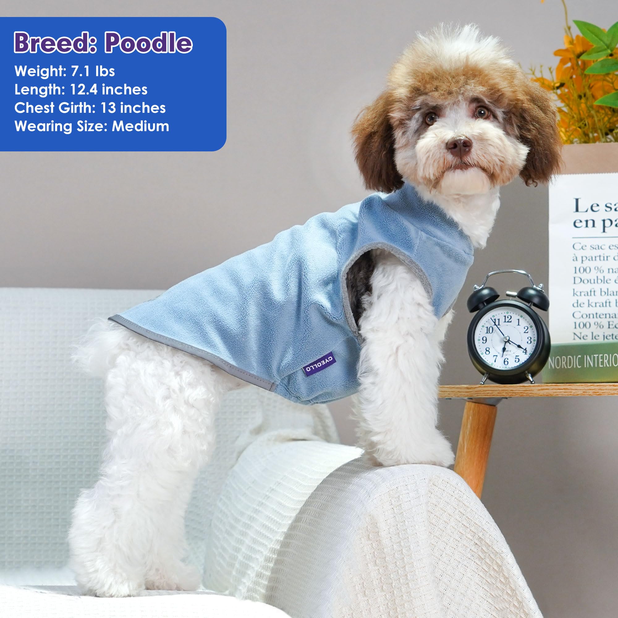 Cyeollo 2 Pack Fleece Dog Sweater Pullover Dog Sweatshirt Reflective Lightweight Sweaters Warm Clothes For Medium Dogs Boy Girl