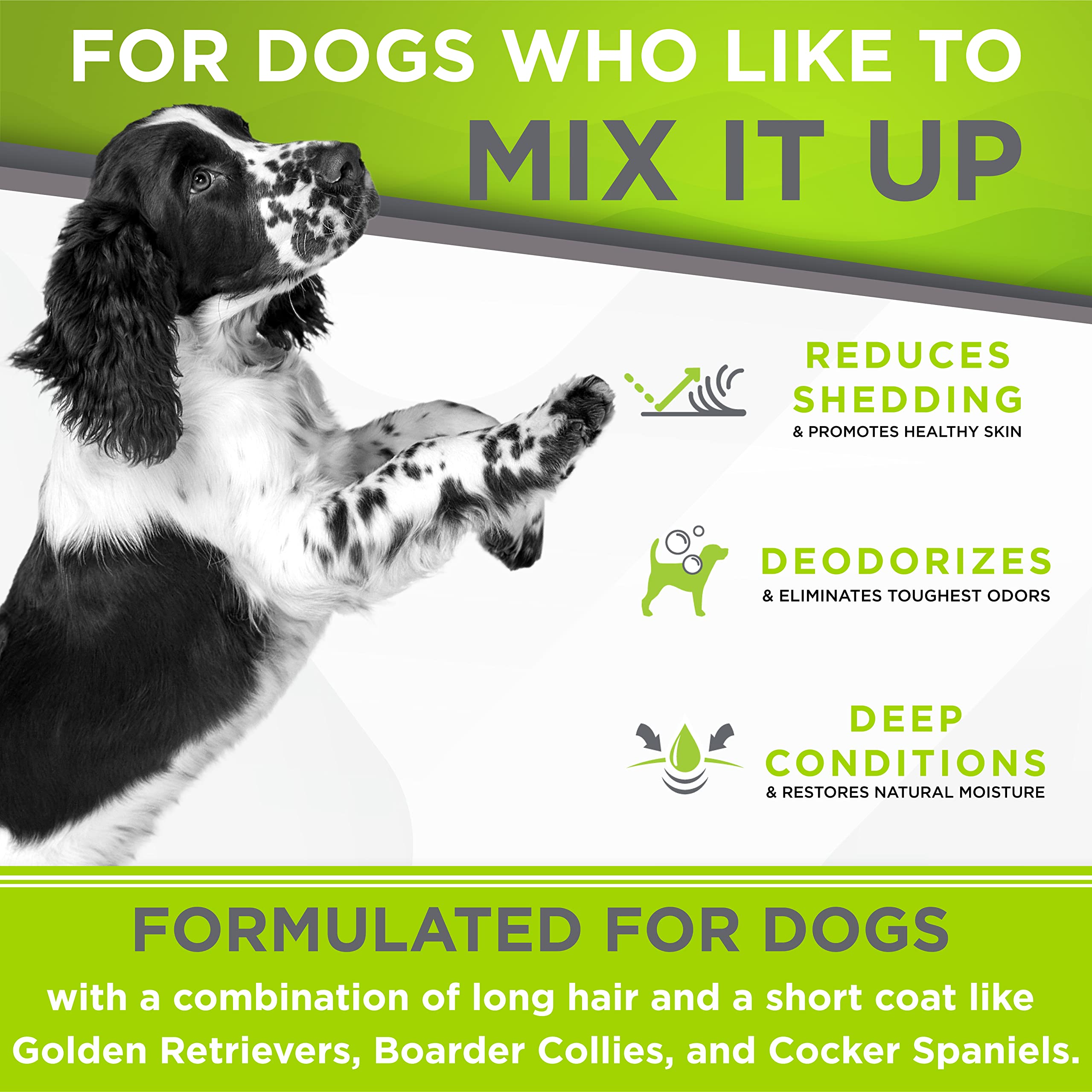 Tropiclean Perfect Fur Deodorizing And Deshedding Dog Shampoo For Smelly Dogs, For Breeds With Long And Short Fur, Odor Control,