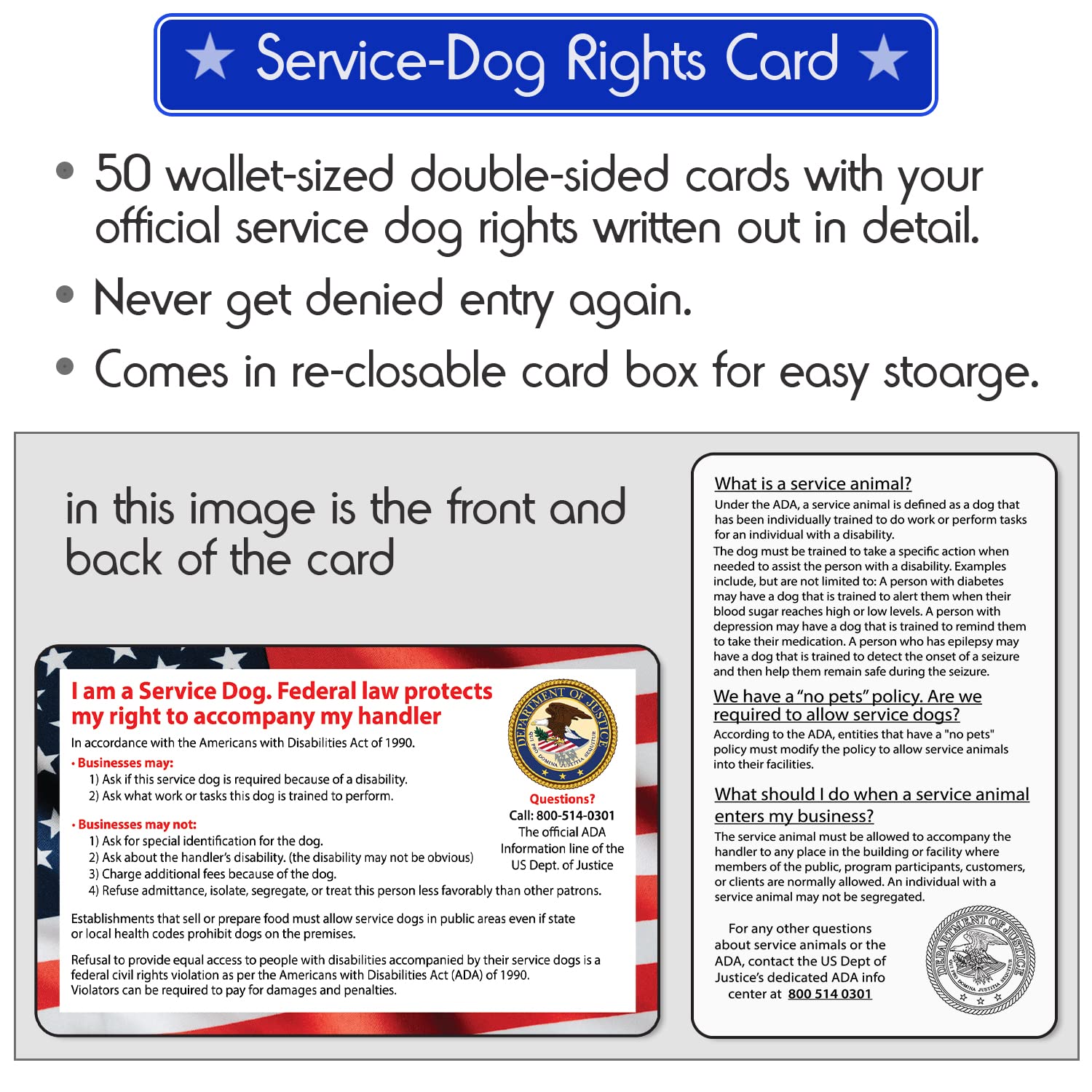 Service Dog Vest, Id Tag And Ada Info Cards - Harness In X Small To Xx Large, Durable Metal Tag, 2-Sided Service Animal Cards. Esa Accessory Set