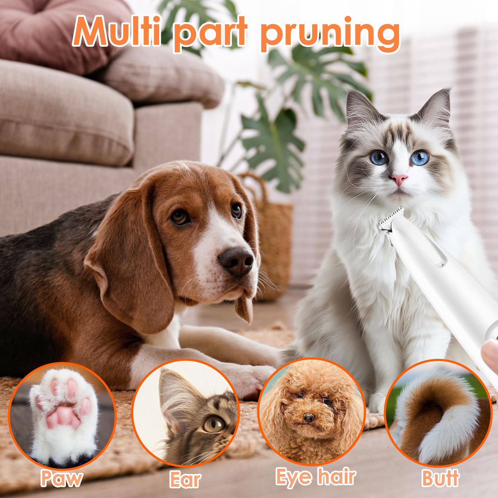 Ntrjtrss Electric Dog Paw Trimmer, 2025 Paw Clippers For Dogs Rechargeable Paw Shavers For Dogs Feet With Led Light, Low Noise W