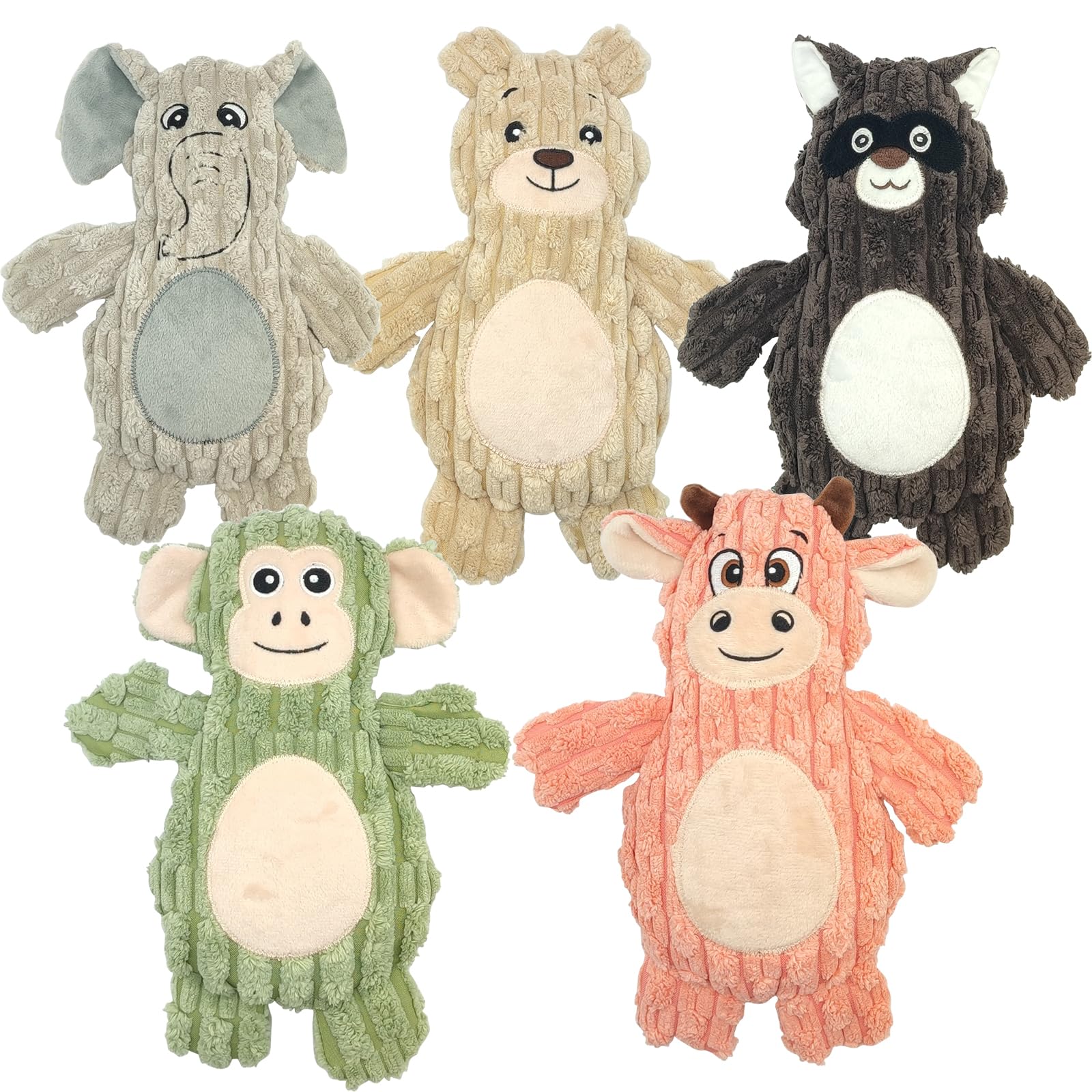 5PACK Dog Toys for Large Breed, Squeaky Funny Cute Interactive Medium & Small Dog Toys, Stuffed Plush Animals Puppy Toys