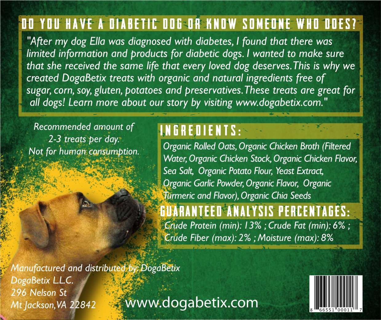 DogaBetix Diabetic Dog Treats - Low Glycemic, Vet Approved, 24 oz - 3 Flavors - Made in USA