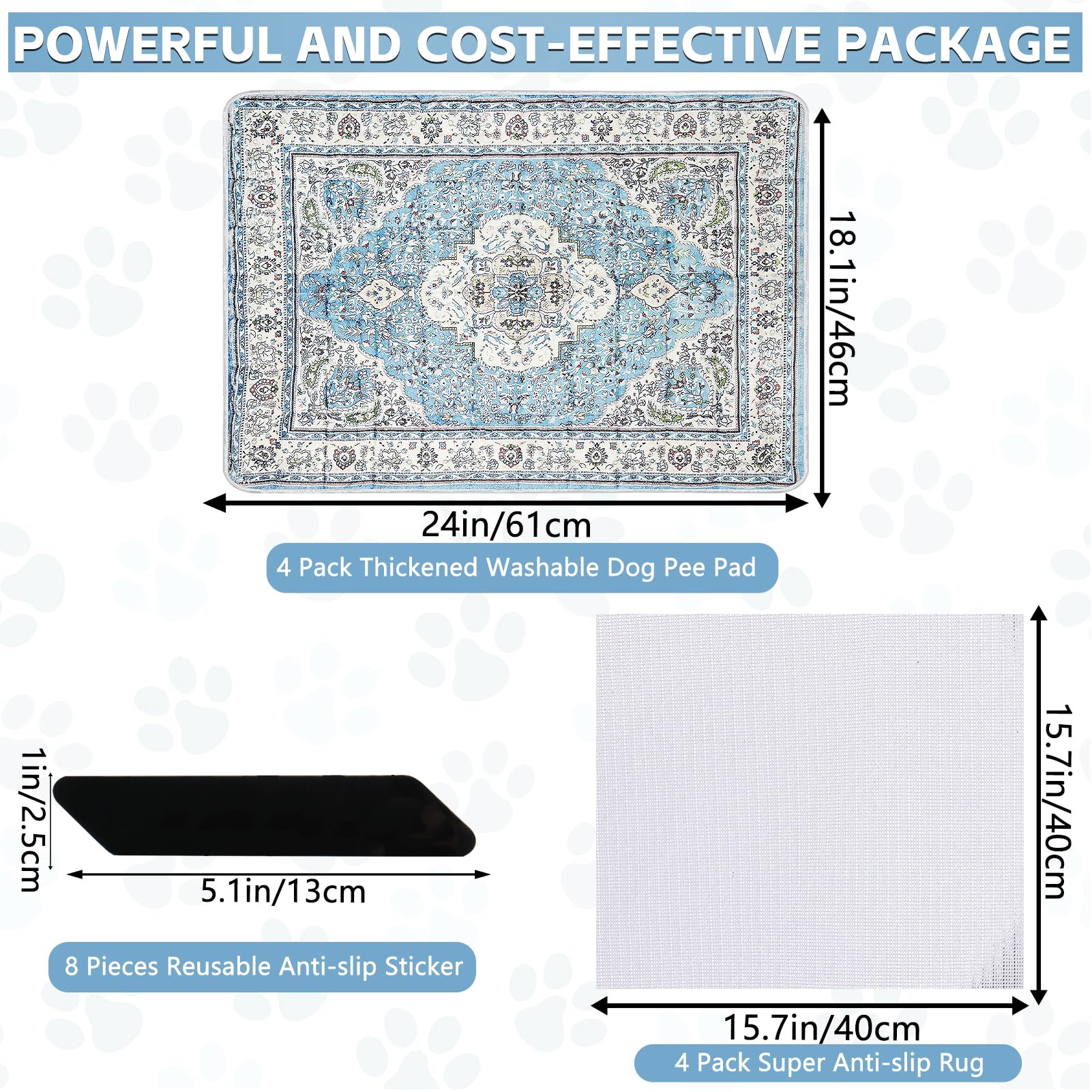 Aihsumc Washable Thickened Pee Pads For Dogs, 4 Pack (18'X24') Upgrade Reusable Puppy Pads With Non-Slip Rug, Super Absorbent