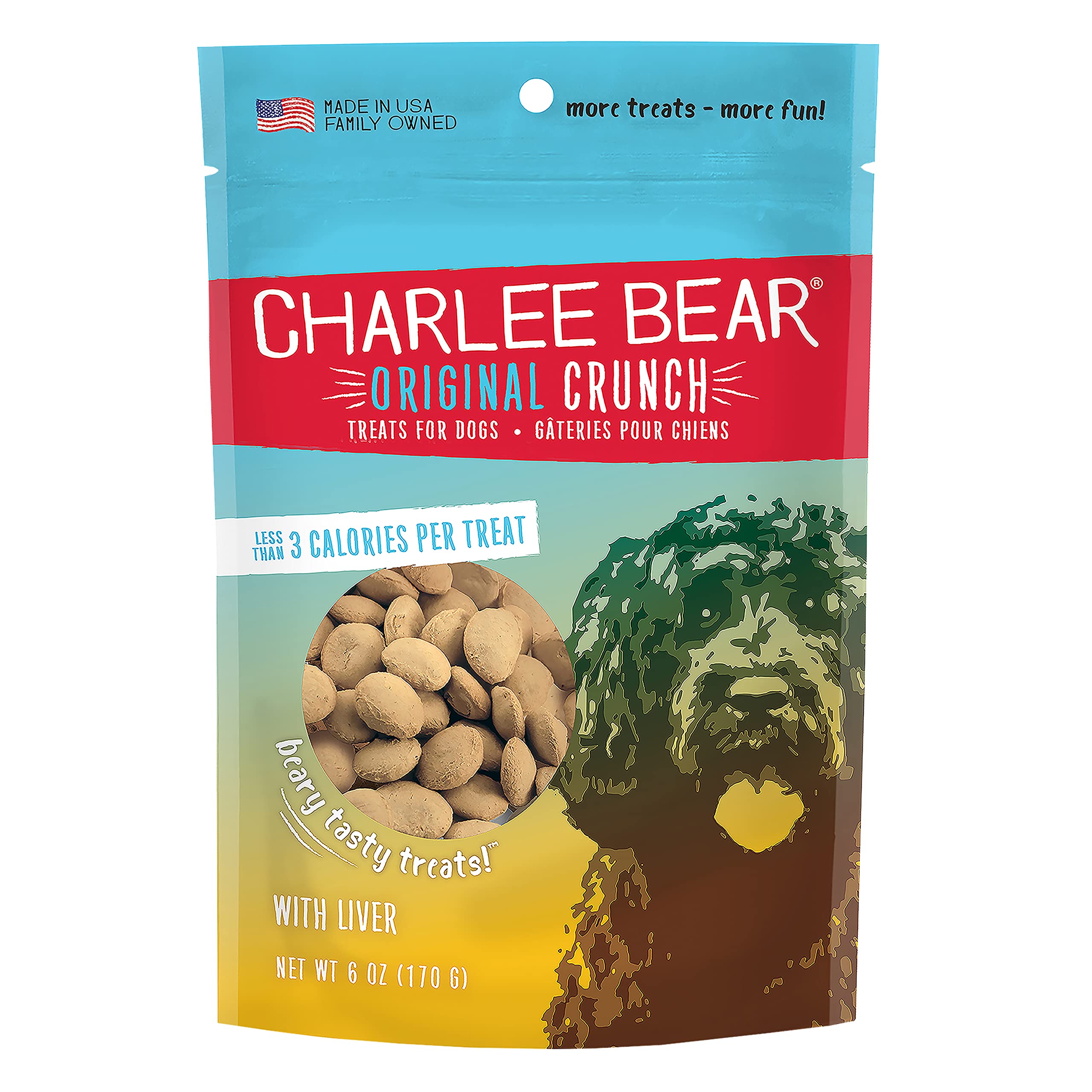 Charlee Bear Dog Treat, 6-Ounce, Liver