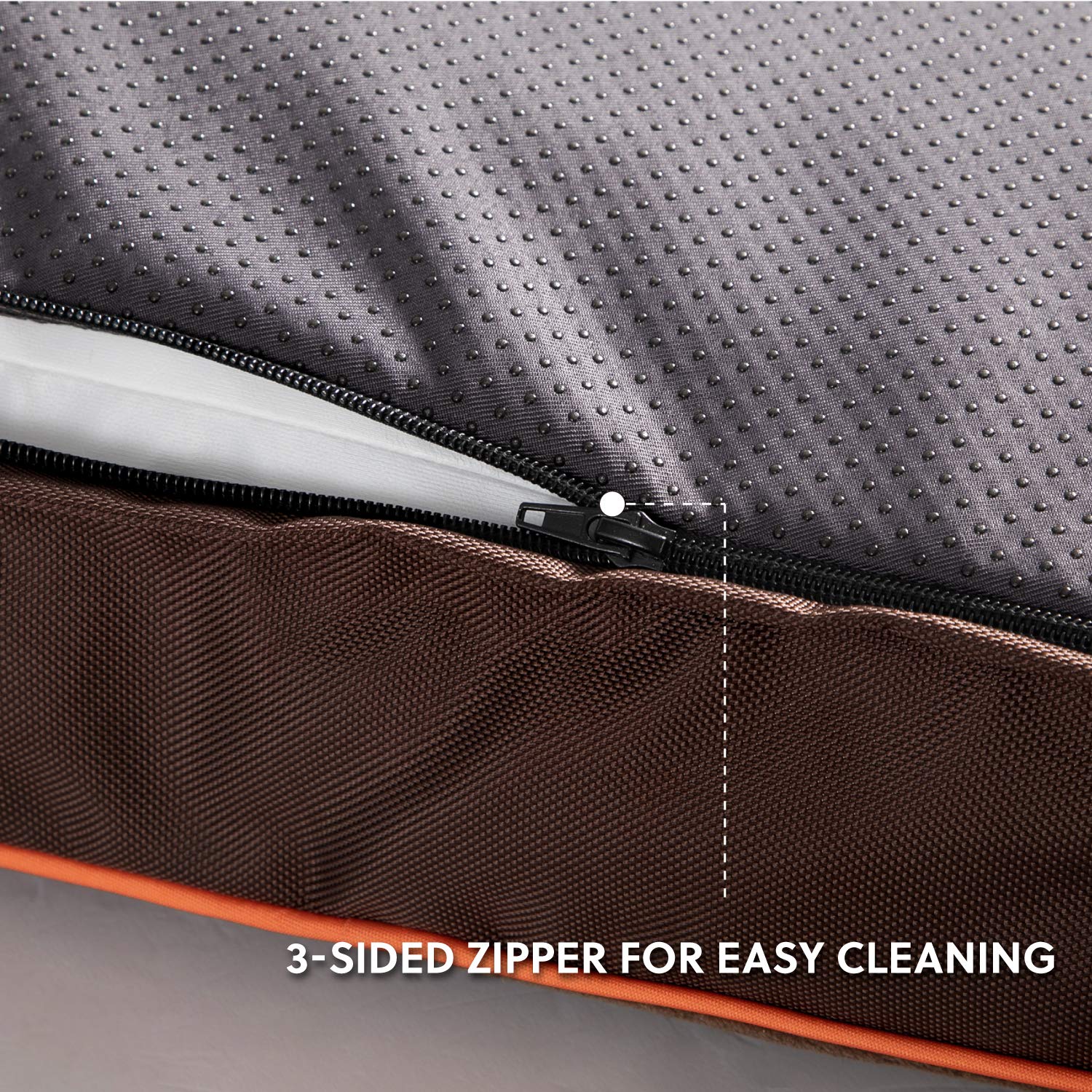 Bedsure Waterproof Dog Beds For Large Dogs - 4 Inch Thicken Up To 80Lbs Pet Mat Pillows With Removable Washable Cover, Brown