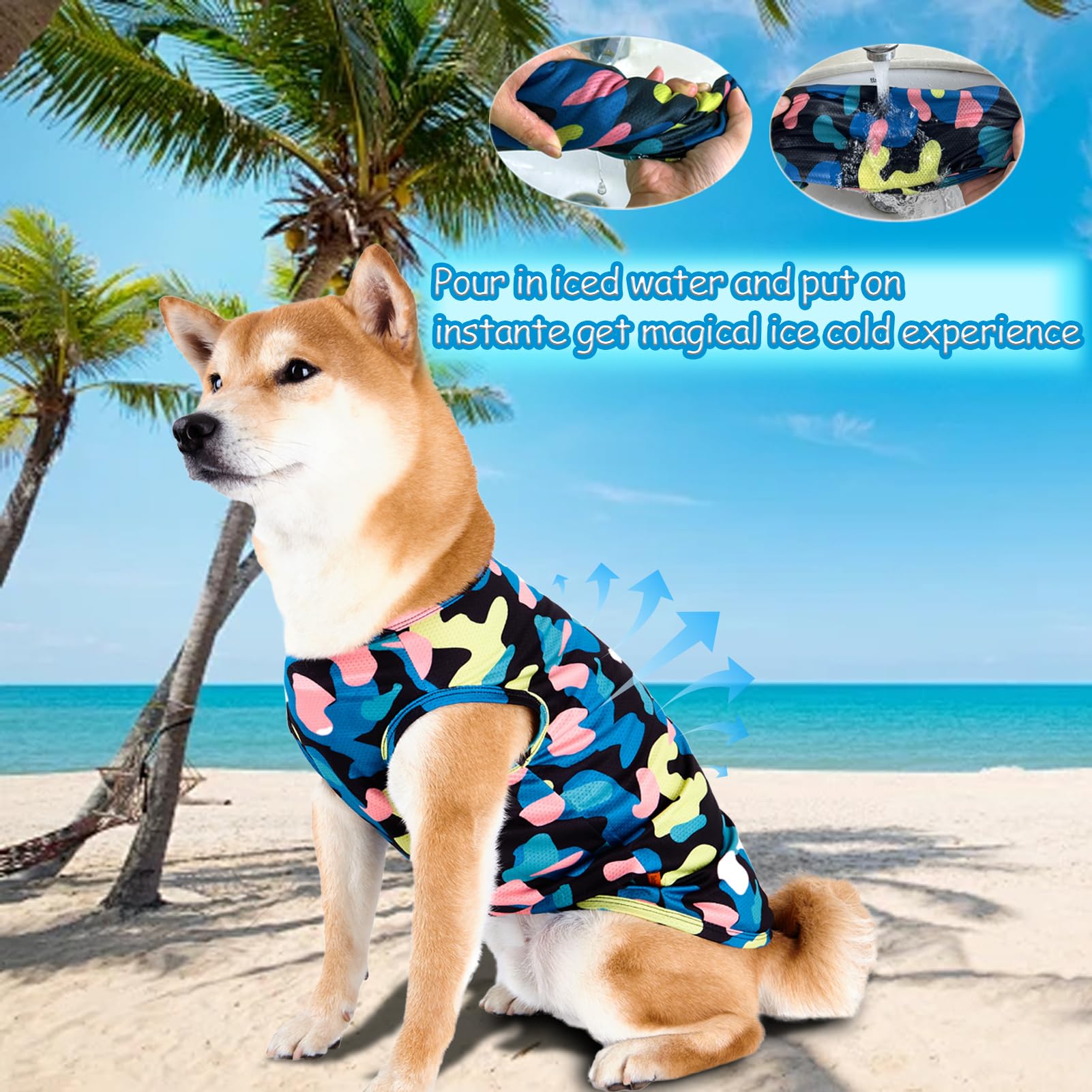 Uadonile Dog Cooling Shirts, Small Dog Shirts, 2 Pcs, Camouflage, Small (6-10 Lbs), Casual, Uv Resistant