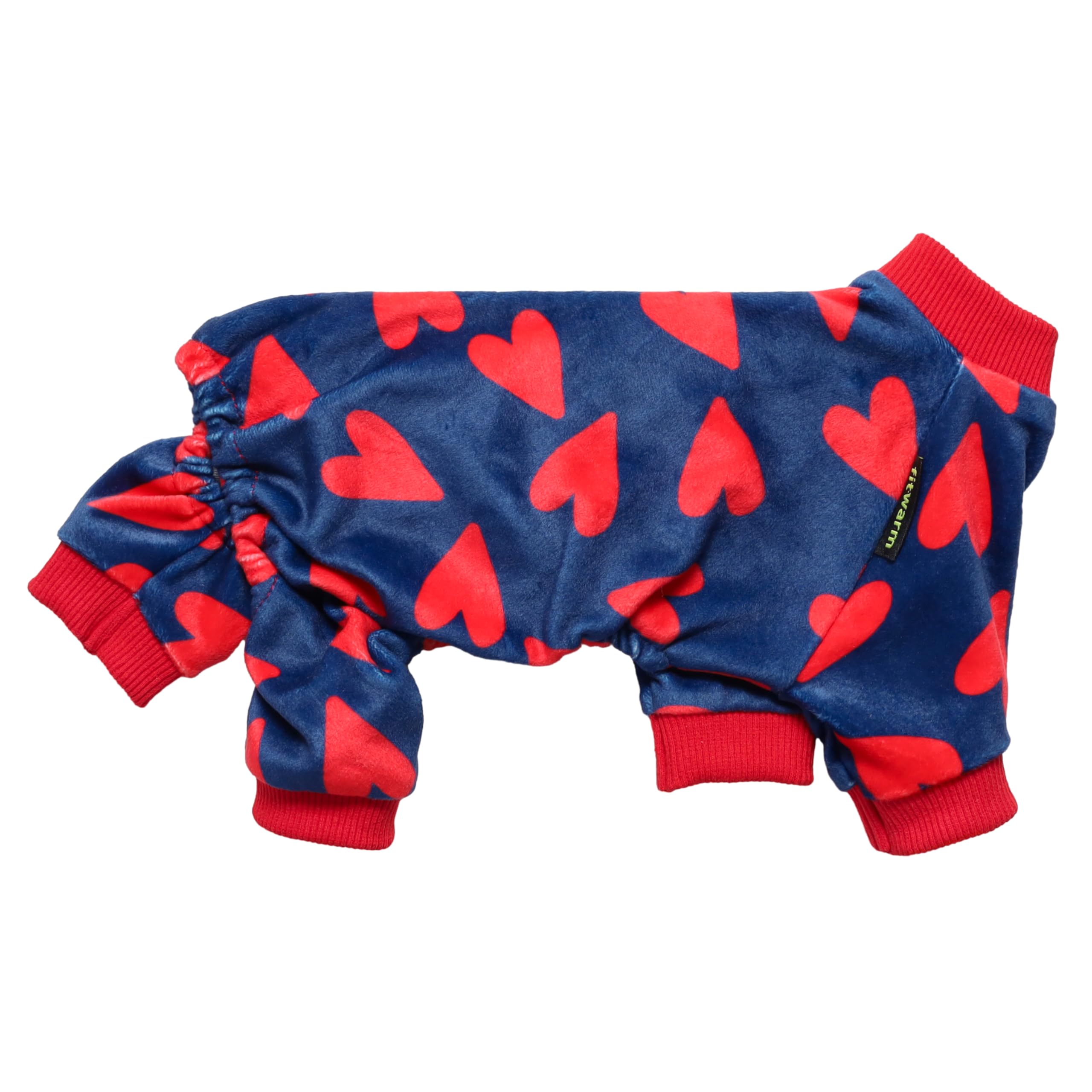 Fitwarm Valentines Day Sweet Hearts Dog Pajamas, Dog Winter Clothes For Small Dogs Girl Boy, Lightweight Velvet Pet Jumpsuit, Ca