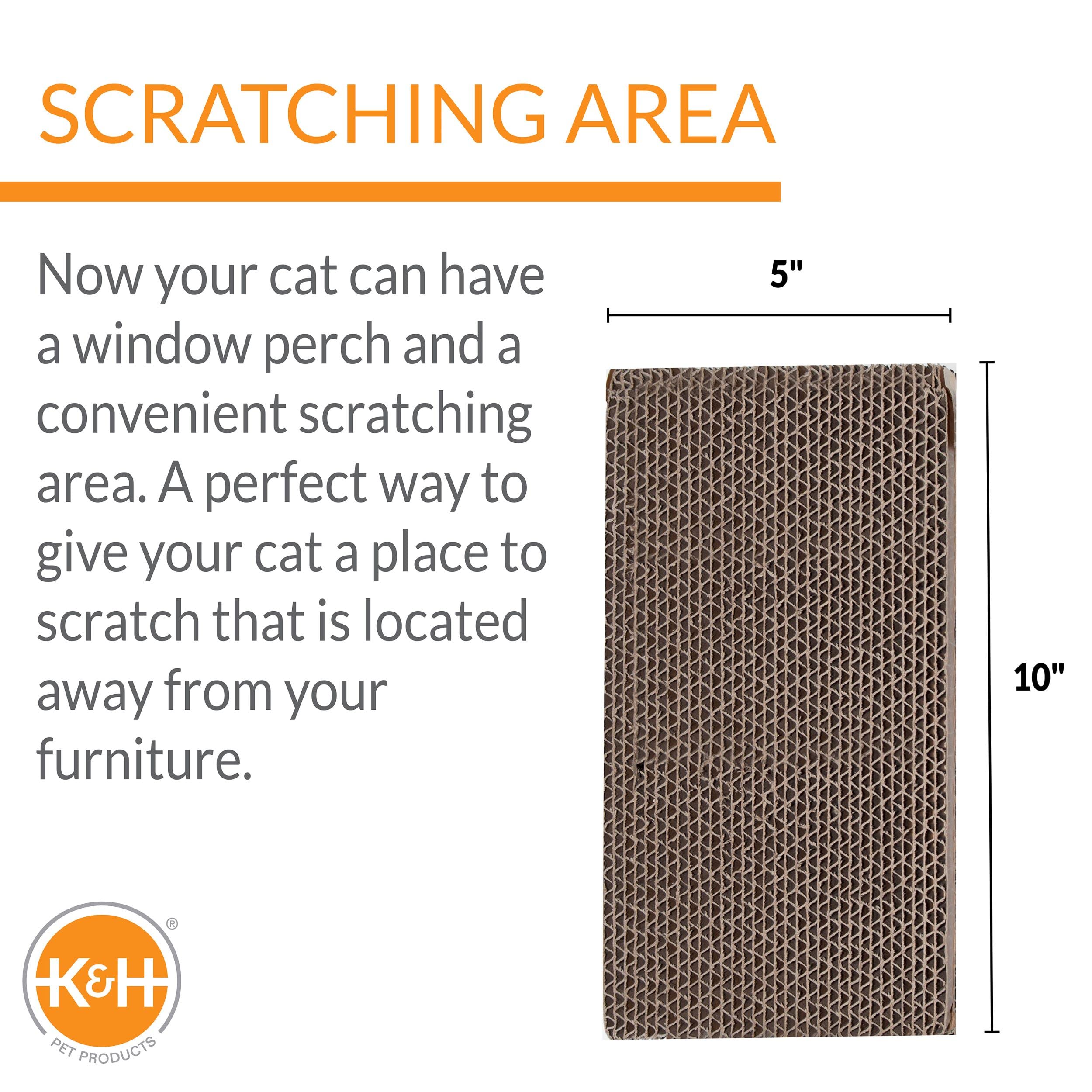 K&H Pet Products Ez Mount Window Cat Scratcher Refill Cardboard 5 X 10 Inches - Fits K&H Cat Scratcher That Mounts To Virtually Any Smooth Surface (Refill Only - Frame Sold Separately)
