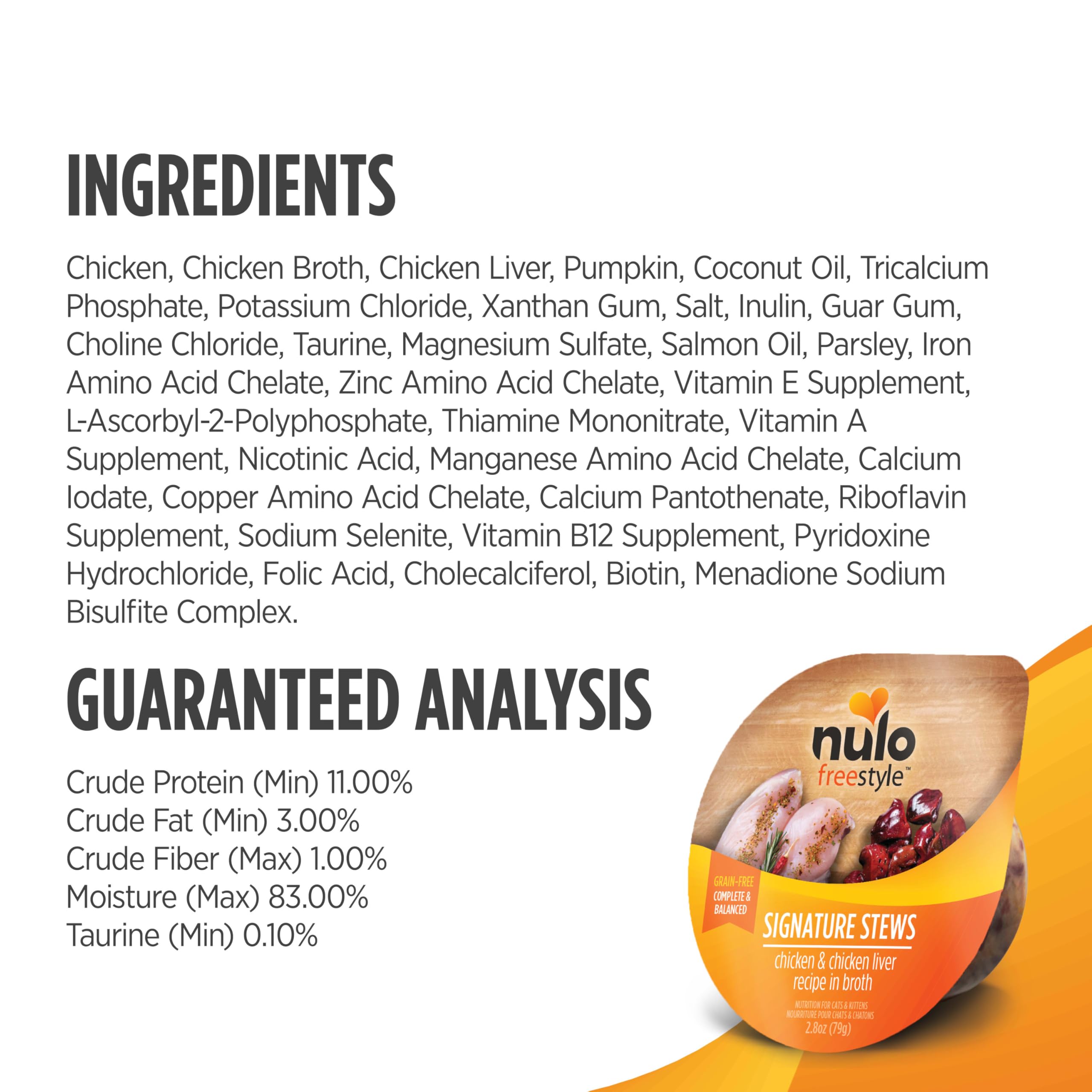 Nulo Freestyle Cat & Kitten Wet Cat Food Signature Stew, Premium All Natural Grain-Free Cat Food Topper with No Added Minerals o