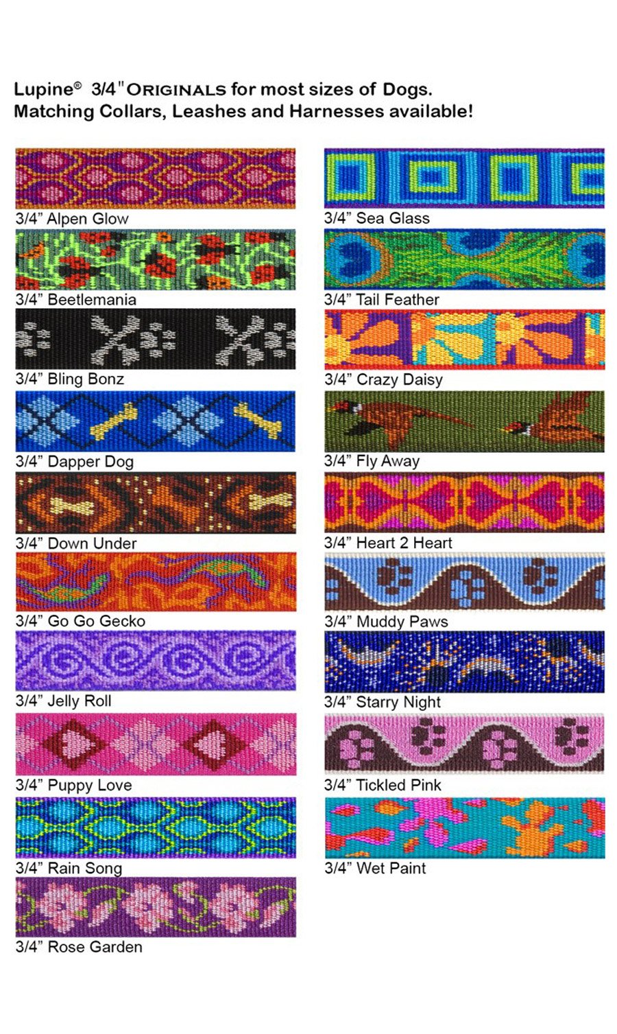 Lupinepet Originals 3/4' Rose Garden 10-14' Martingale Collar For Small Dogs